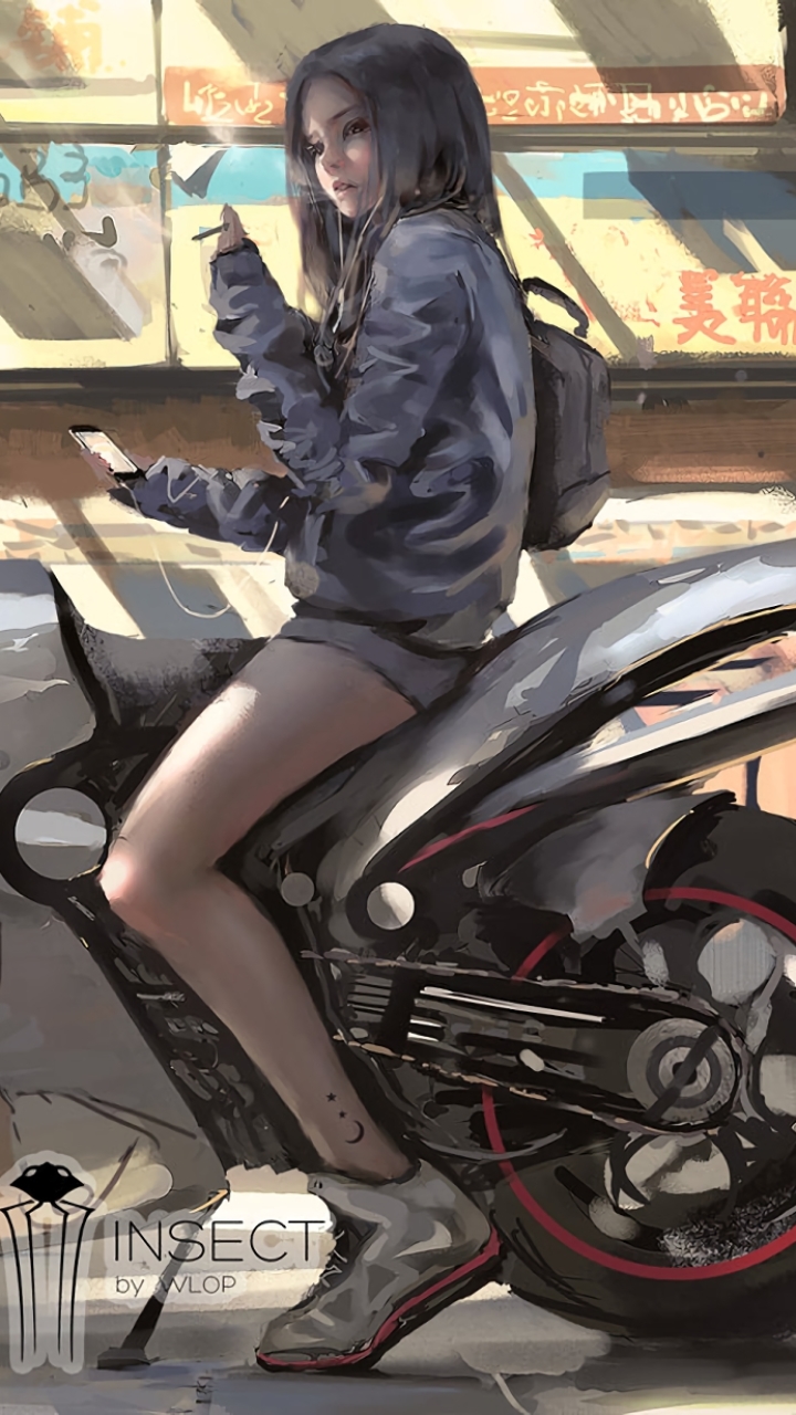 Download mobile wallpaper Anime, Bike, Crossover, Original, One Punch Man for free.