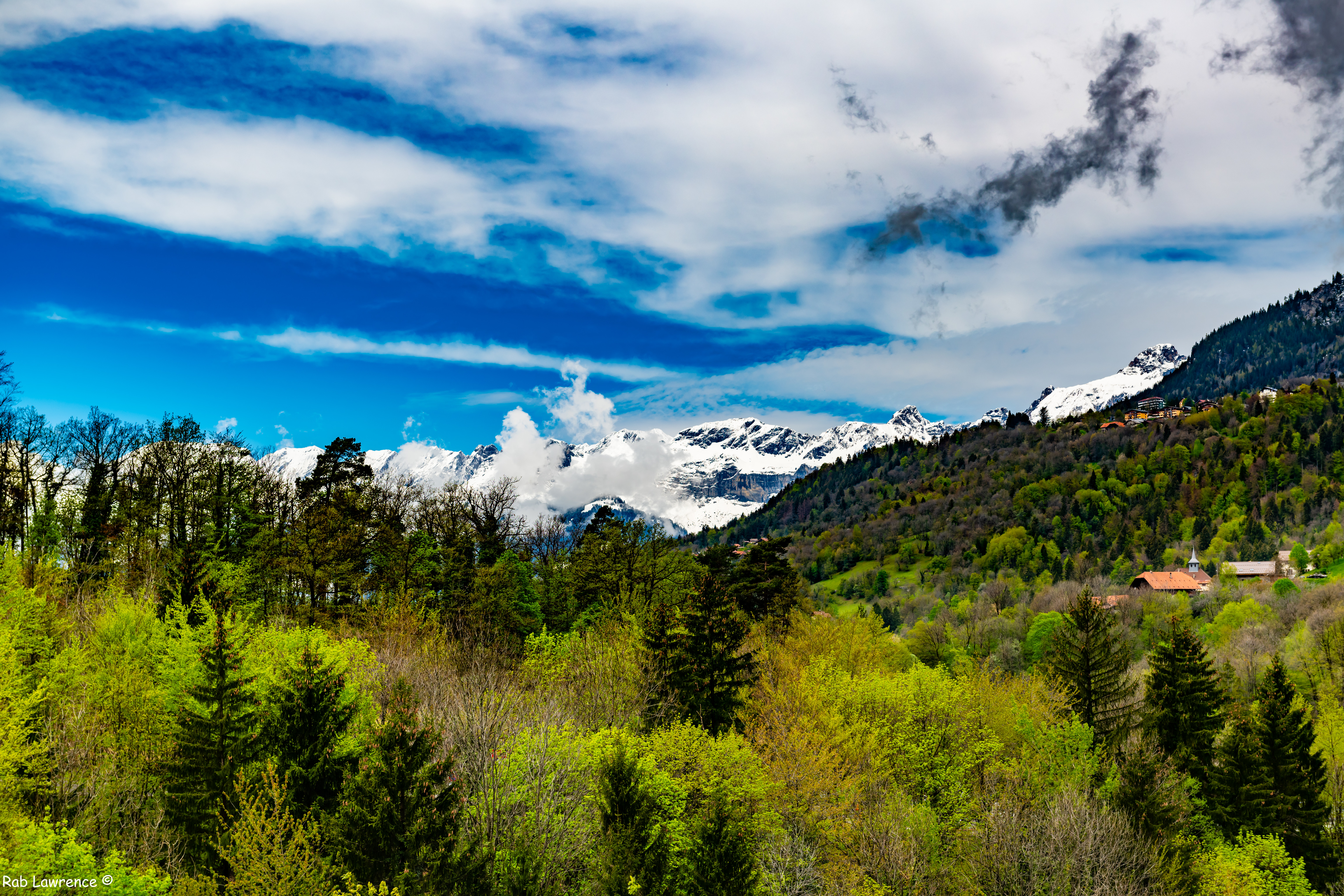 Laden Sie das Natur, Clouds, Schnee, Bäume, Mountains, Landschaft-Bild kostenlos auf Ihren PC-Desktop herunter