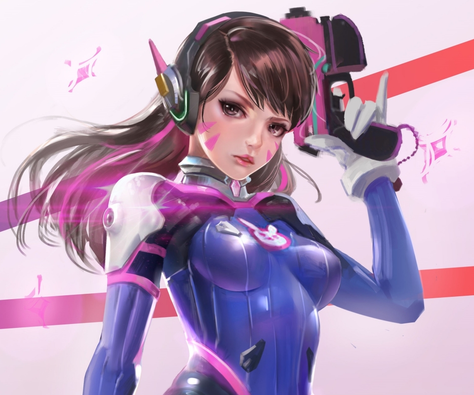 Скачать обои бесплатно Overwatch, Видеоигры, D Va (Наблюдение) картинка на рабочий стол ПК