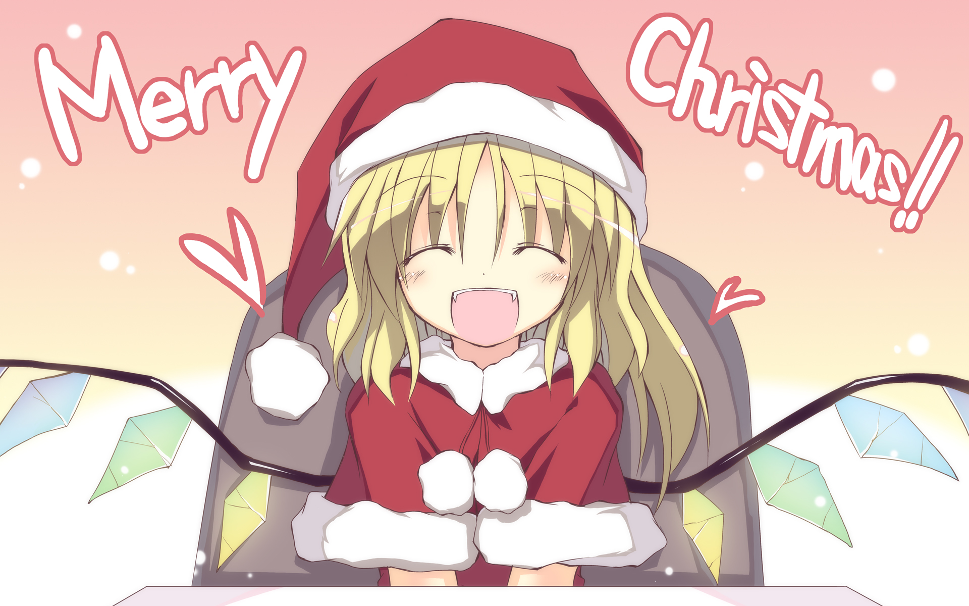 Laden Sie das Weihnachten, Animes, Flandre Scarlet, Tuhu, Frohe Weihnachten-Bild kostenlos auf Ihren PC-Desktop herunter