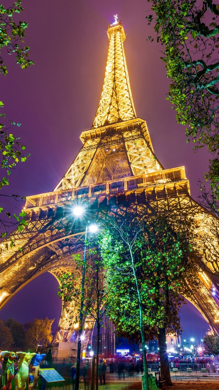 Téléchargez des papiers peints mobile Nuit, Tour Eiffel, Lumière, France, Monument, Les Monuments, Construction Humaine gratuitement.