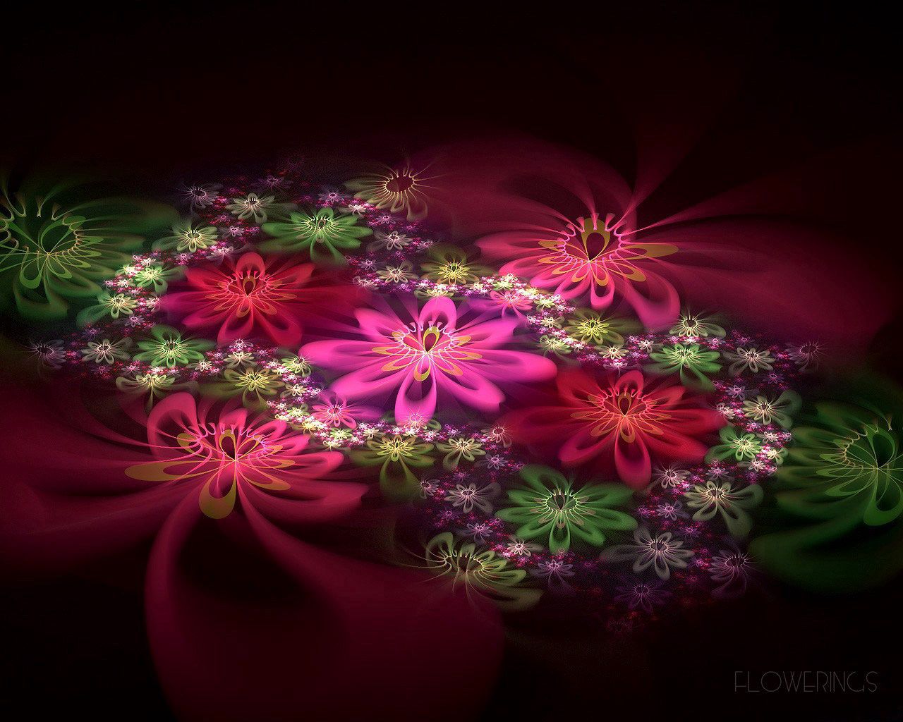 Download mobile wallpaper Flowers, Abstract, Pink, Fractal for free.
