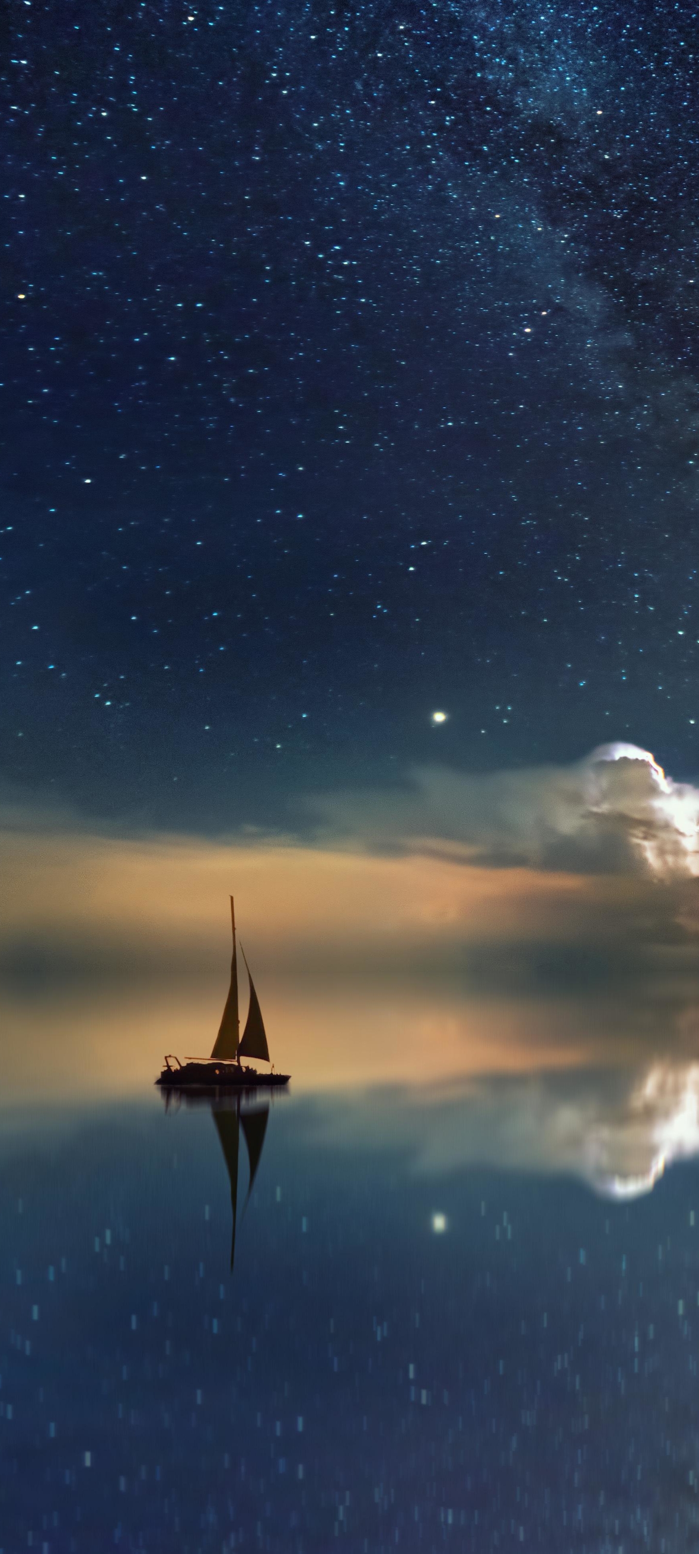 Download mobile wallpaper Fantasy, Ocean, Sailboat for free.