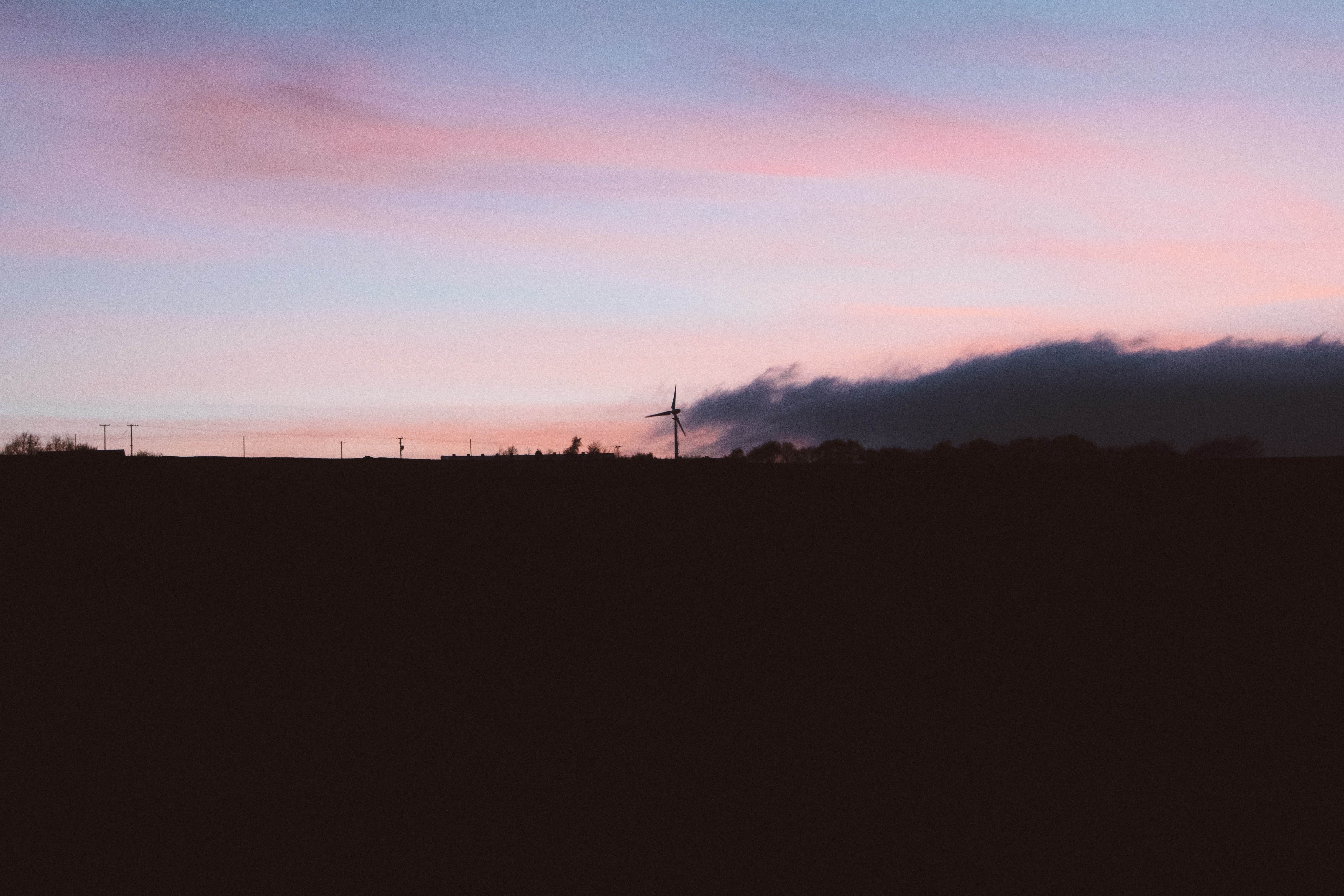 Download mobile wallpaper Wind Generator, Sky, Sunset, Dark for free.
