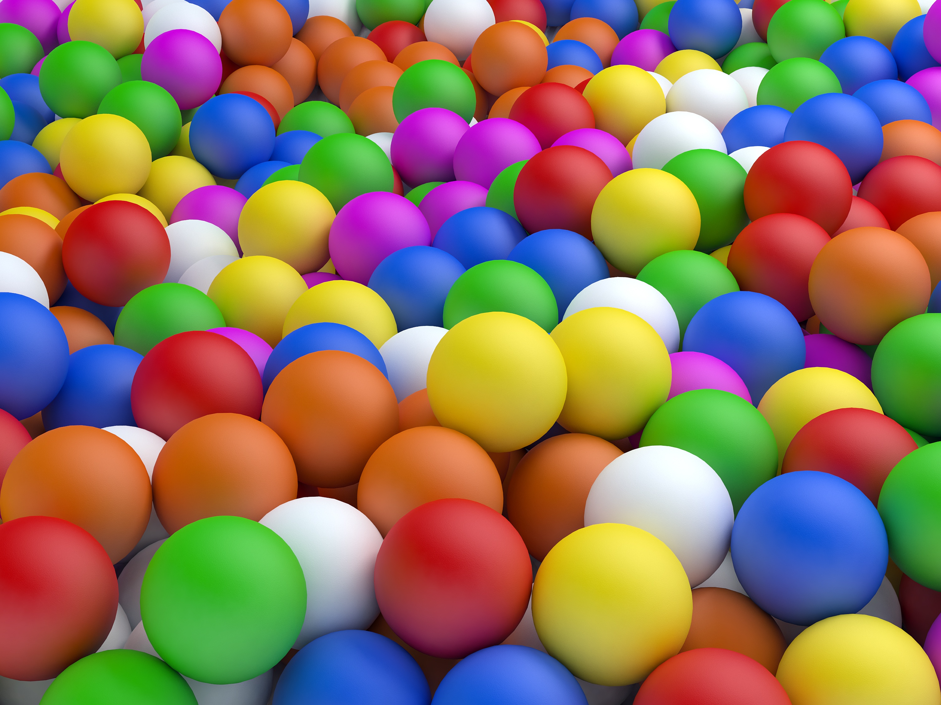 3d, balls, multicolored HD wallpaper