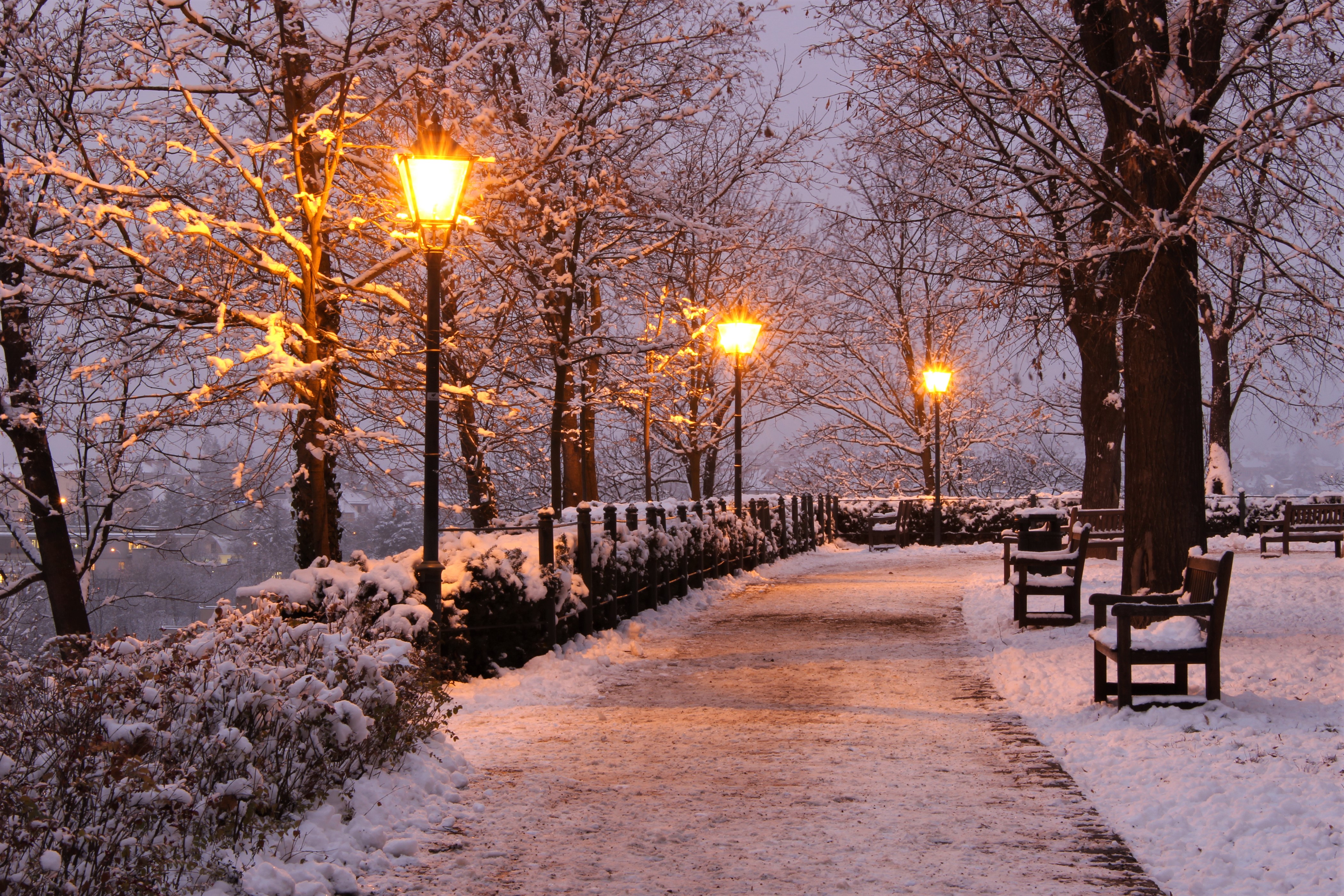 Descarga gratis la imagen Invierno, Nieve, Banco, Luz, Parque, Fotografía en el escritorio de tu PC