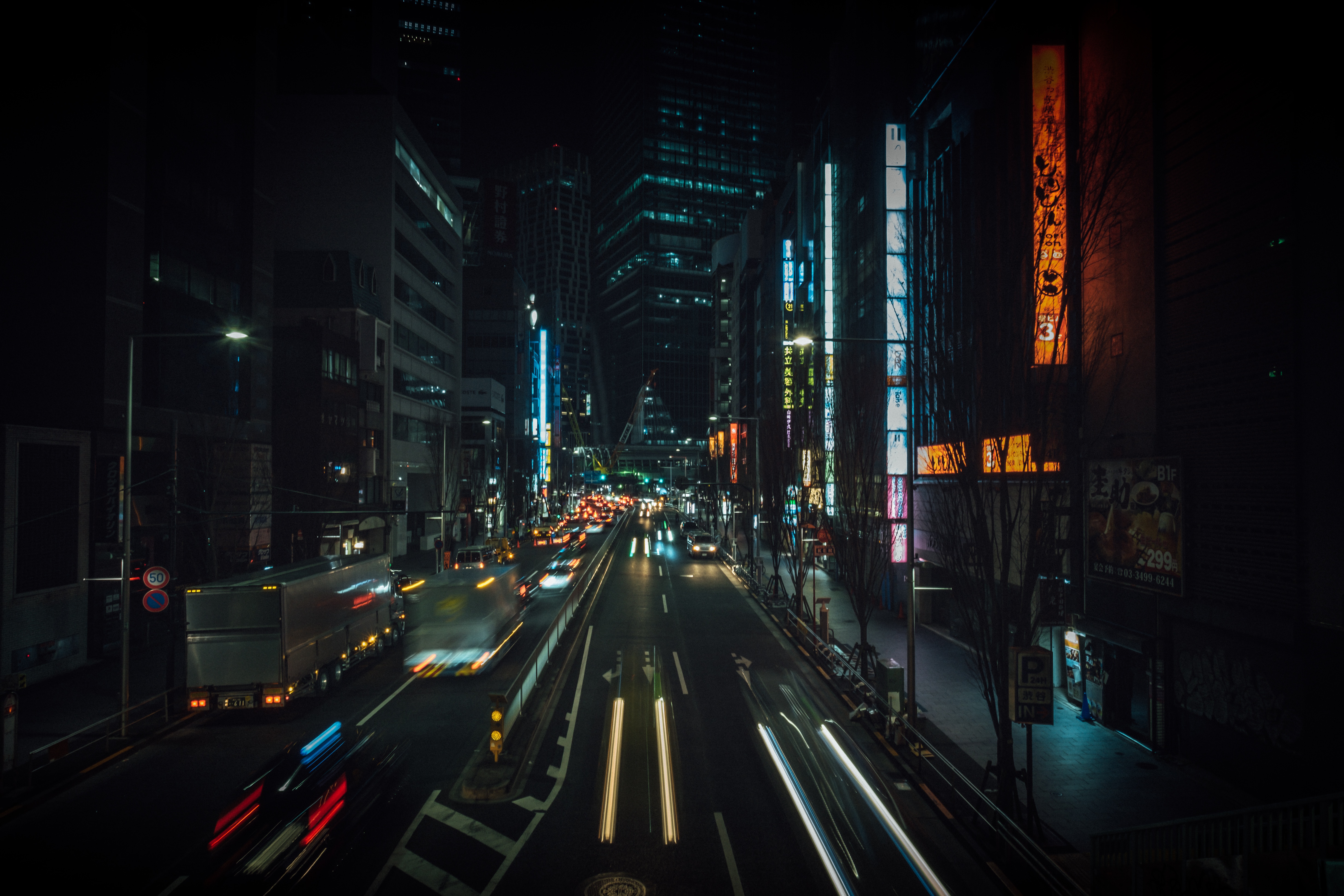 155178 Hintergrundbild herunterladen städte, gebäude, straße, der verkehr, bewegung, nächtliche stadt, night city, lichter der stadt, city lights, japan, street, tokio, tokyo - Bildschirmschoner und Bilder kostenlos