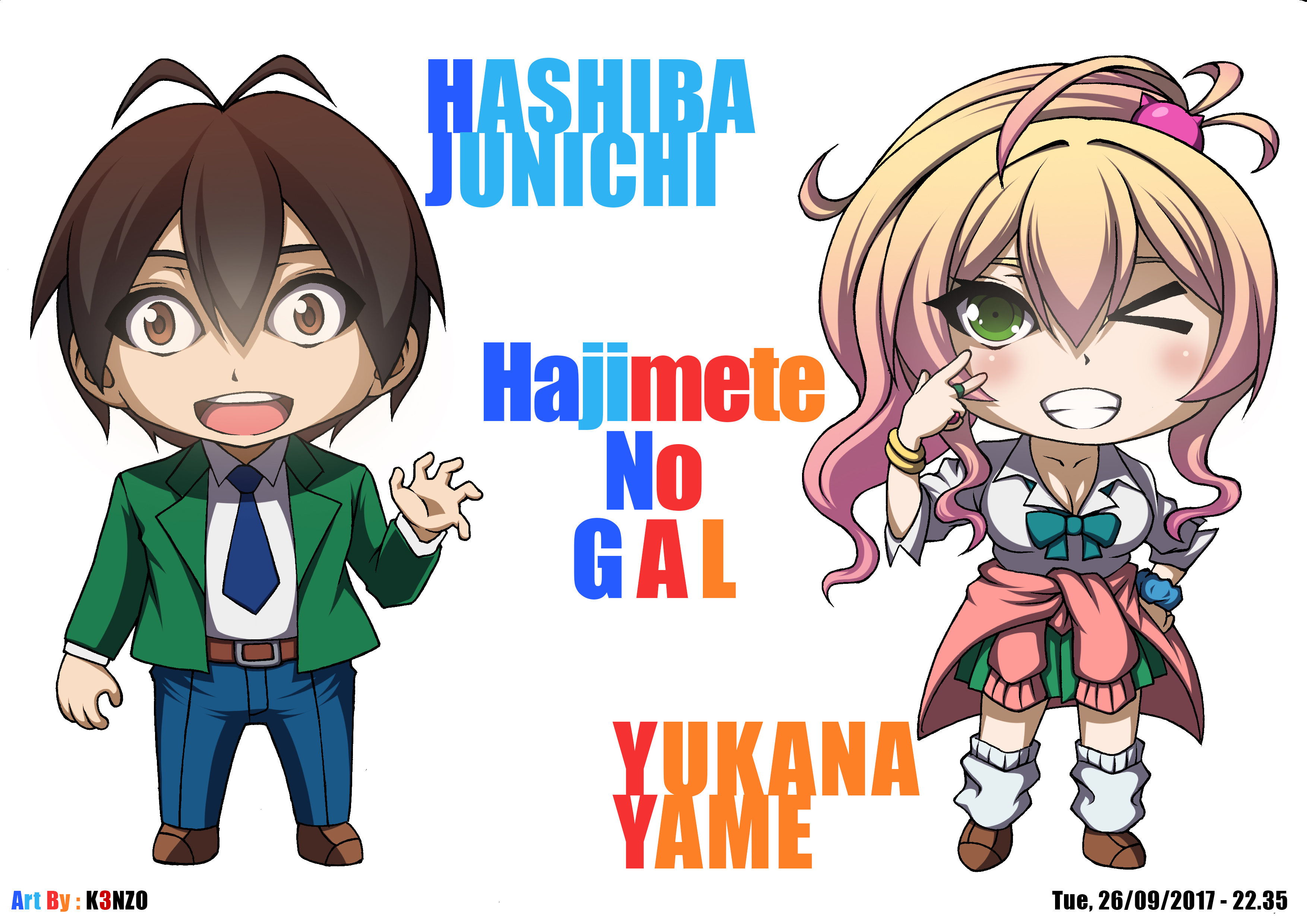 anime, hajimete no gal, junichi hashiba, yukana yame