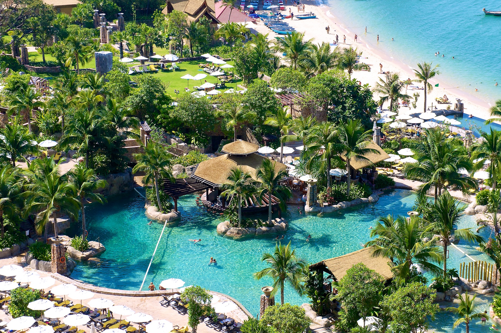 Free download wallpaper Tropical, Resort, Pool, Thailand, Man Made on your PC desktop