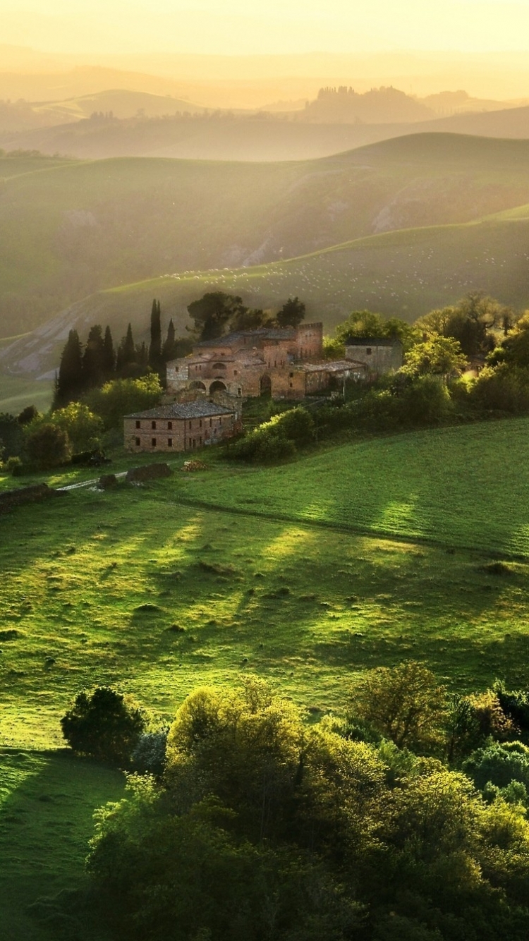 Скачати мобільні шпалери Італія, Сонячне Світло, Долина, Фотографія, Тоскана безкоштовно.