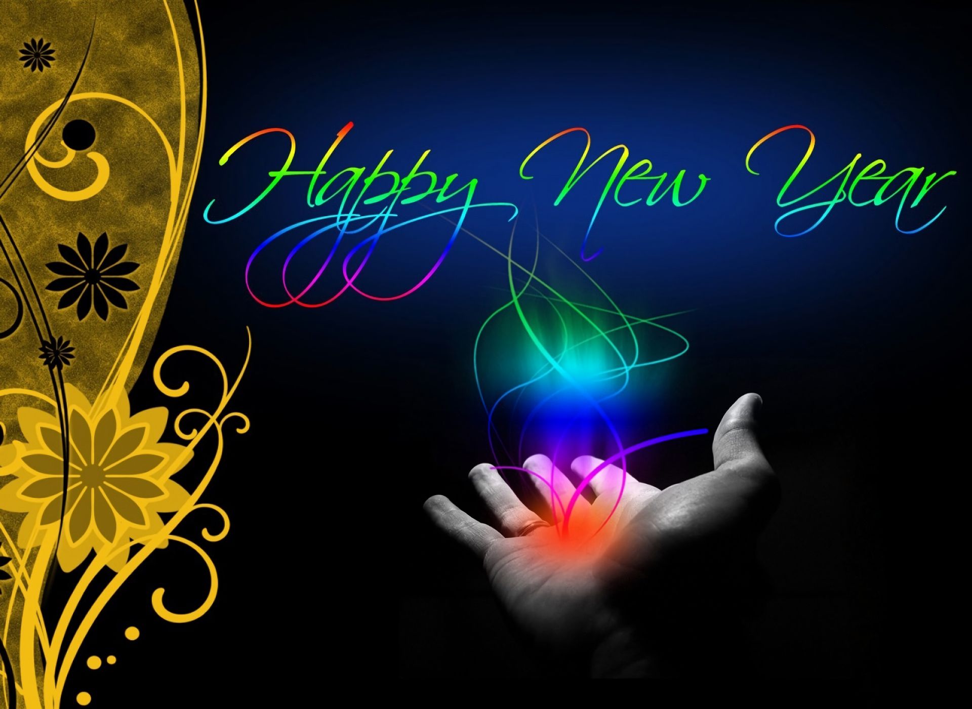 Download mobile wallpaper New Year, Flower, Hand, Christmas, Holiday for free.