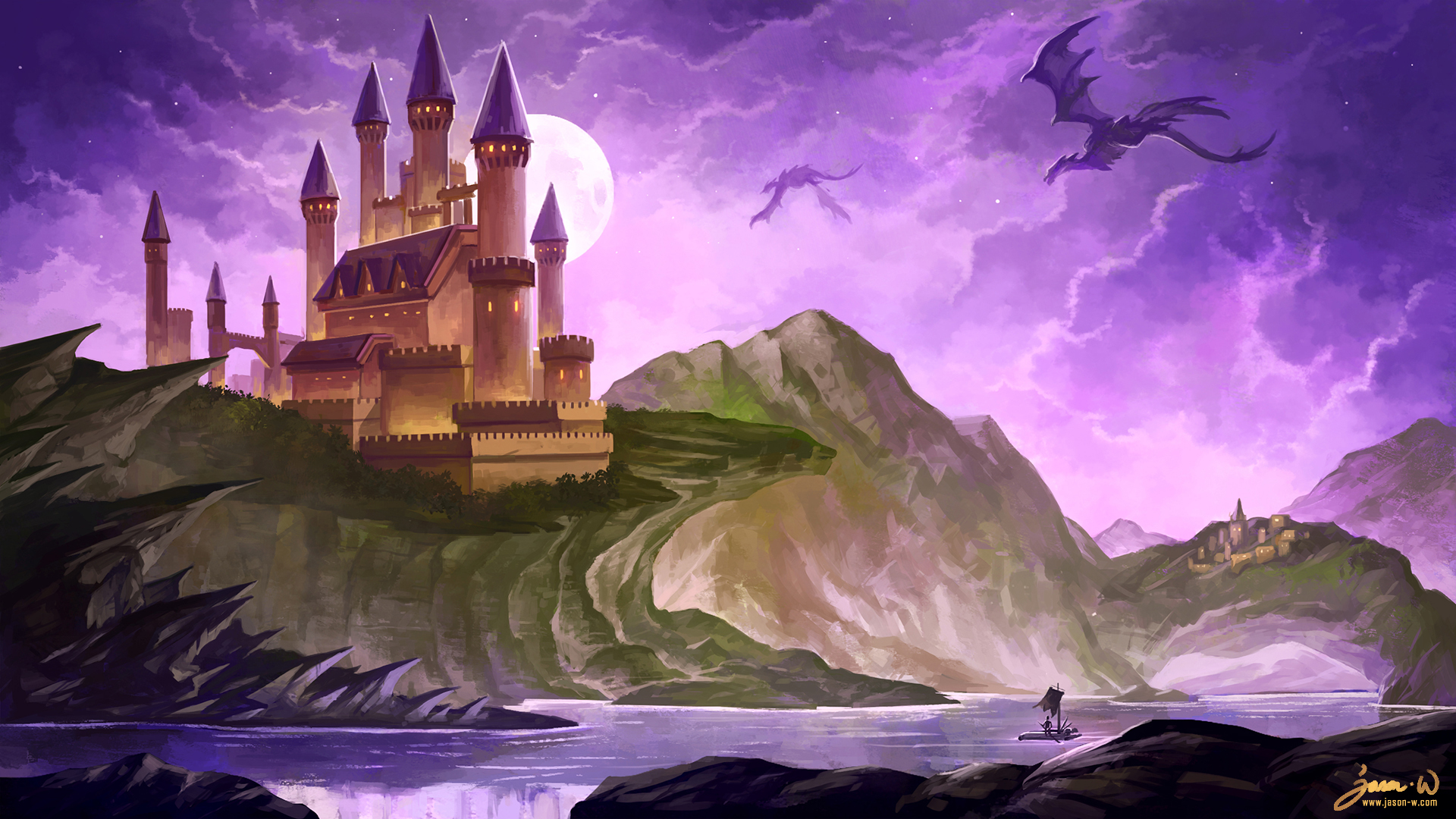 Laden Sie das Fantasie, Schlösser, Schloss-Bild kostenlos auf Ihren PC-Desktop herunter
