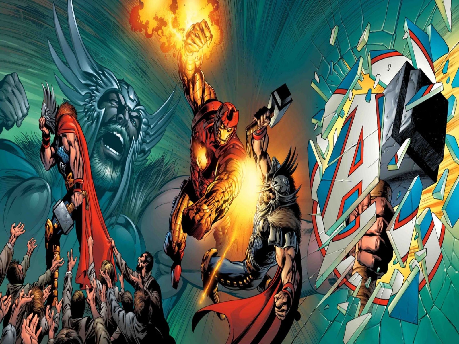 Handy-Wallpaper The Avengers, Ironman, Thor, Comics kostenlos herunterladen.