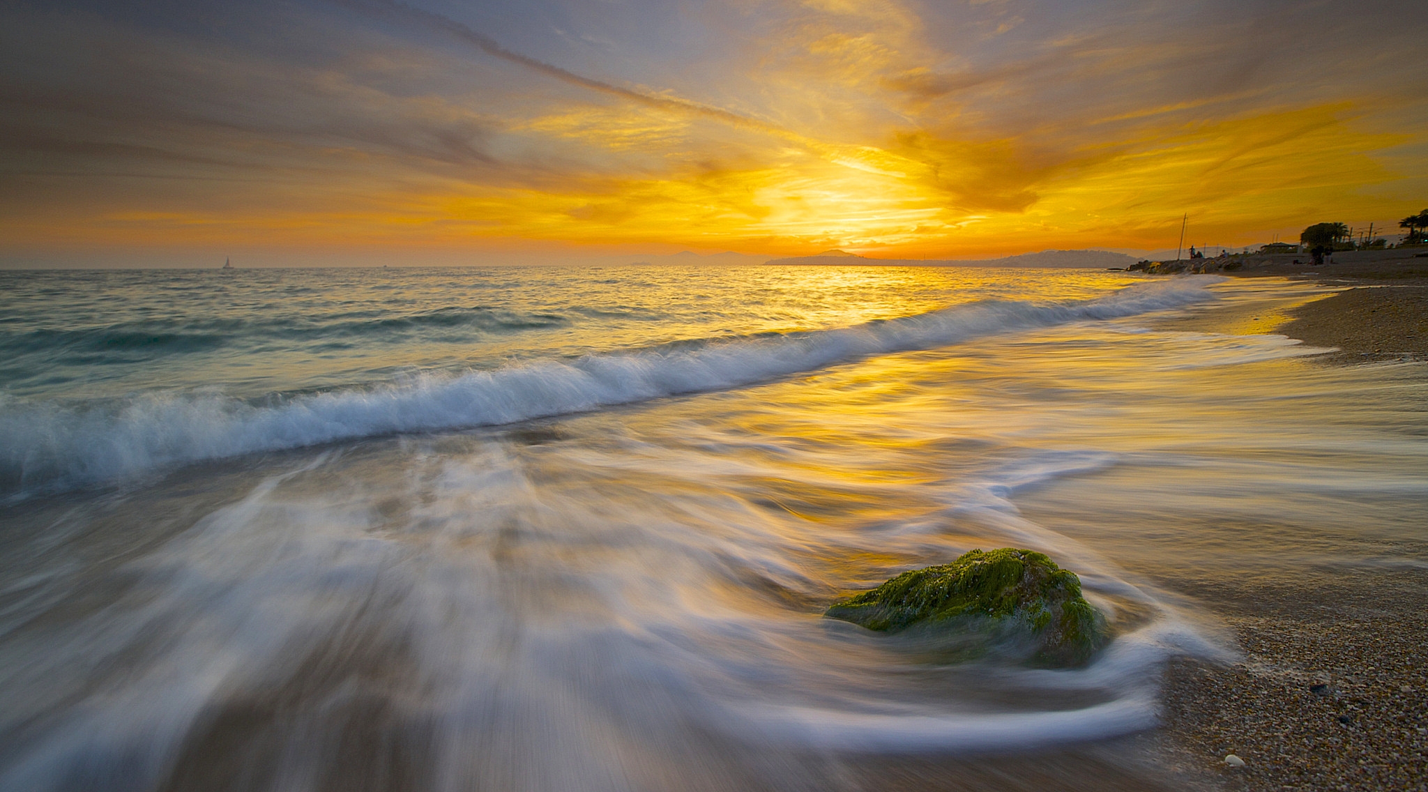 Free download wallpaper Sunset, Sea, Beach, Horizon, Ocean, Earth, Photography on your PC desktop