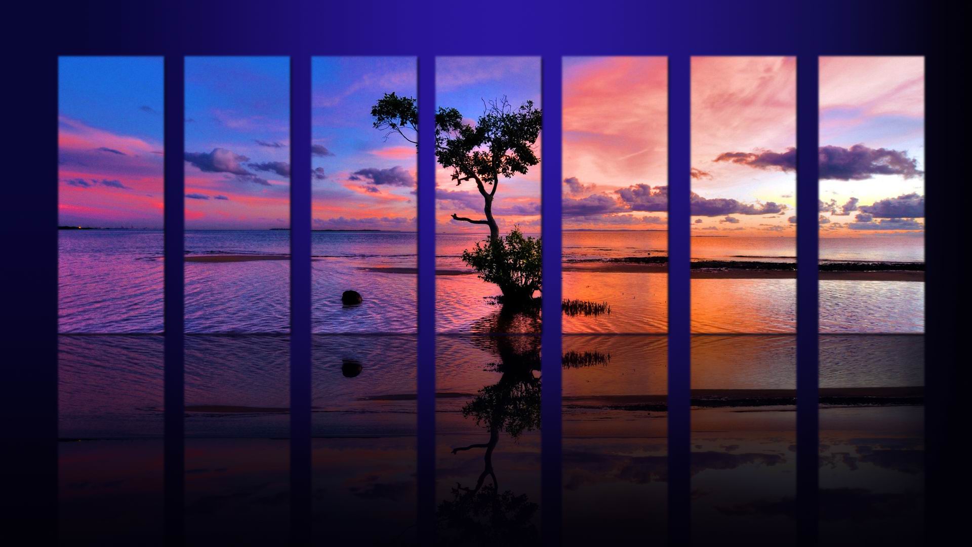 Download mobile wallpaper Water, Tree, Ocean, Artistic for free.