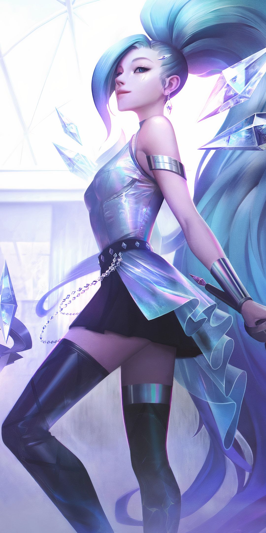 Descarga gratuita de fondo de pantalla para móvil de League Of Legends, Pelo Largo, Pelo Azul, Videojuego, Kpop, K/da, Seraphine (Liga De Leyendas).