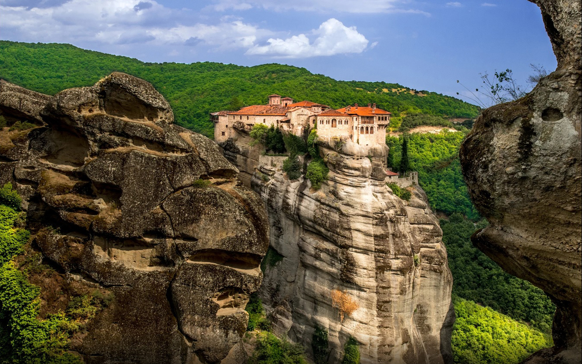 Download mobile wallpaper Meteora, Greece, Monastery, Religious for free.