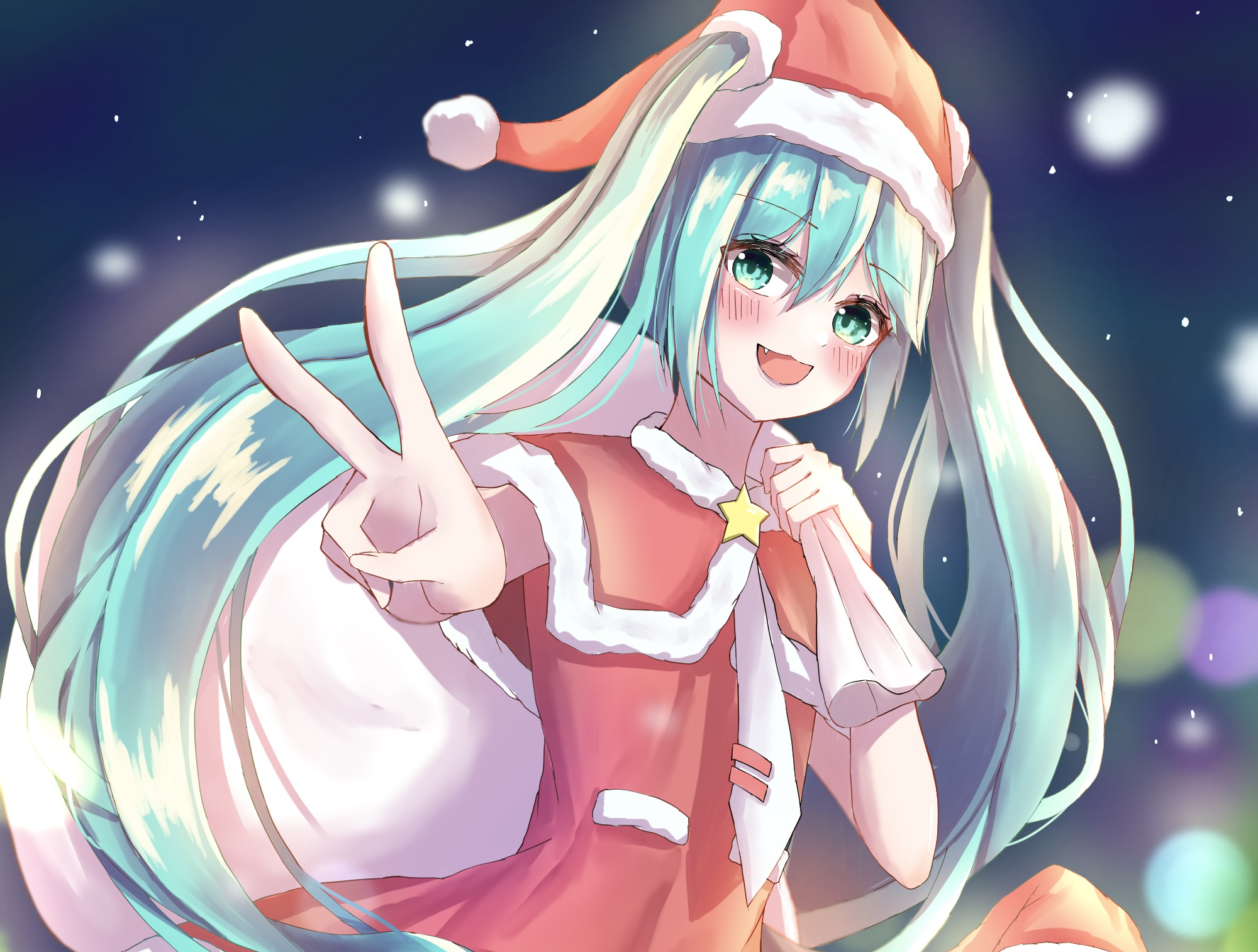 Handy-Wallpaper Weihnachten, Vocaloid, Hatsune Miku, Animes kostenlos herunterladen.