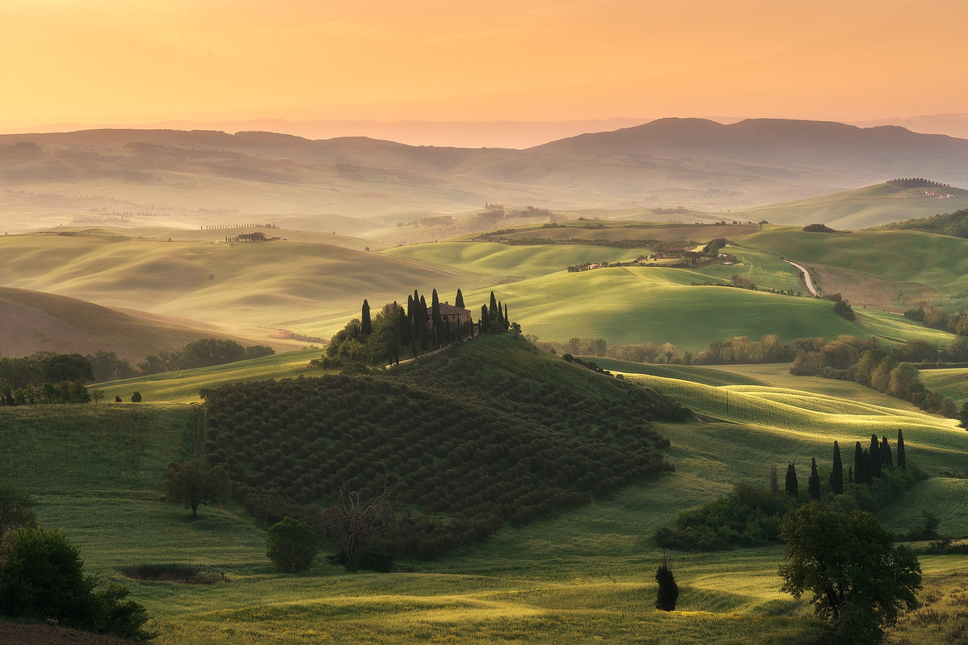 PCデスクトップに風景, イタリア, 丘, 写真撮影, トスカーナ画像を無料でダウンロード