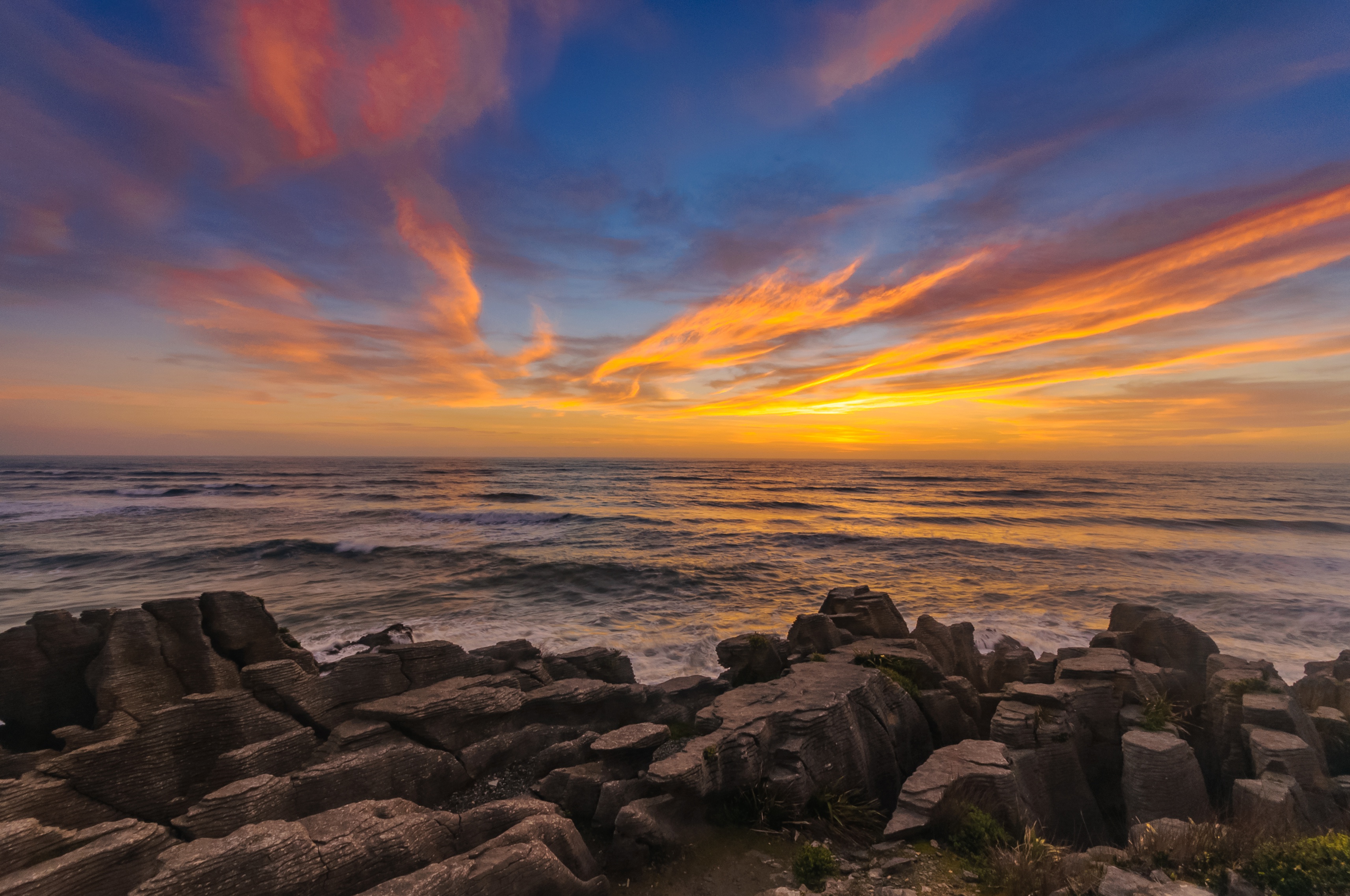 Handy-Wallpaper Natur, Horizont, Ozean, Himmel, Sonnenuntergang, Erde/natur kostenlos herunterladen.