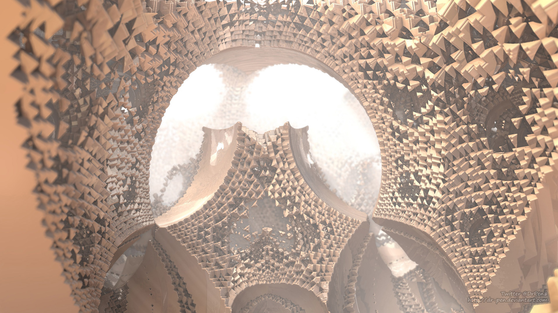 Download mobile wallpaper Abstract, 3D, Brown, Fractal, Cgi, Mandelbulb 3D for free.
