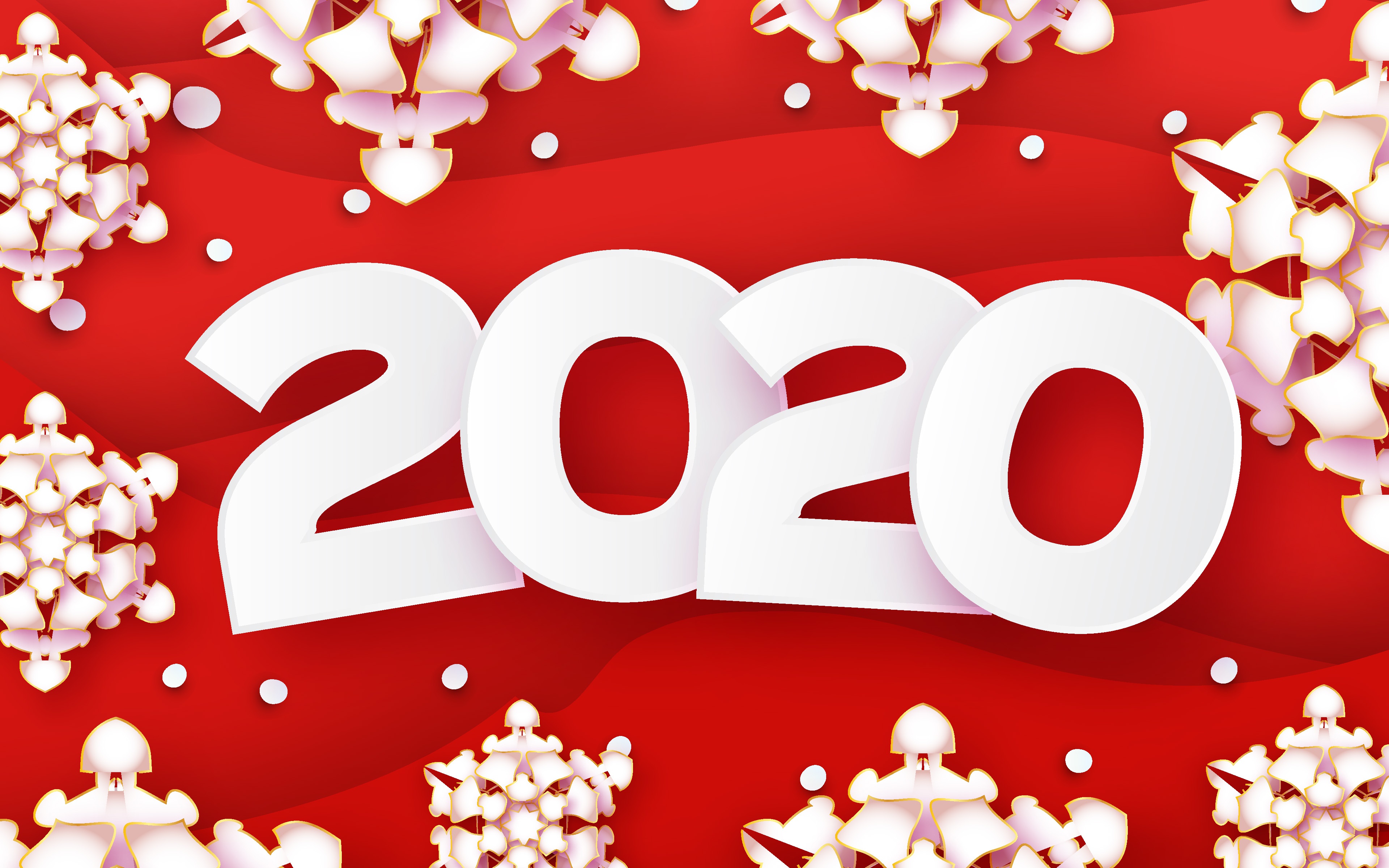 PCデスクトップに新年, スノーフレーク, ホリデー, 2020年新年画像を無料でダウンロード