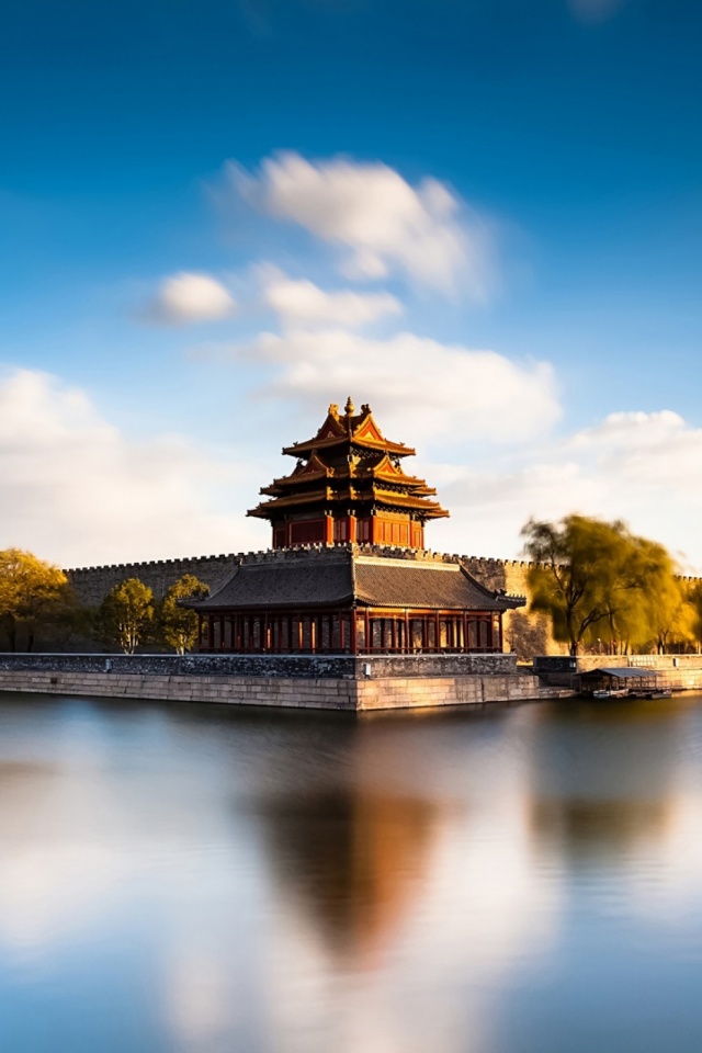 Handy-Wallpaper Städte, Wasser, Gebäude, China, Peking, Menschengemacht kostenlos herunterladen.