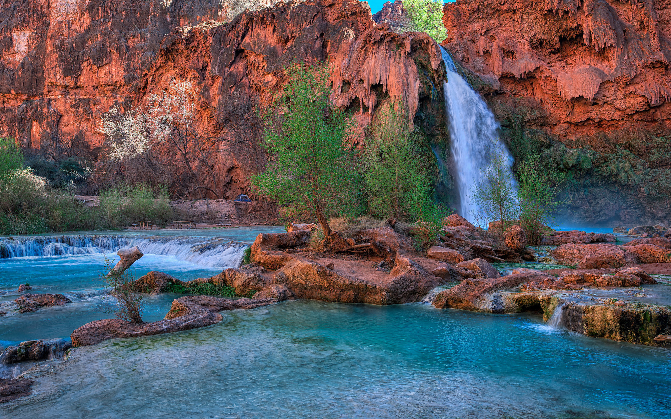 Download mobile wallpaper Waterfalls, Waterfall, Earth, Arizona, Havasu Falls for free.