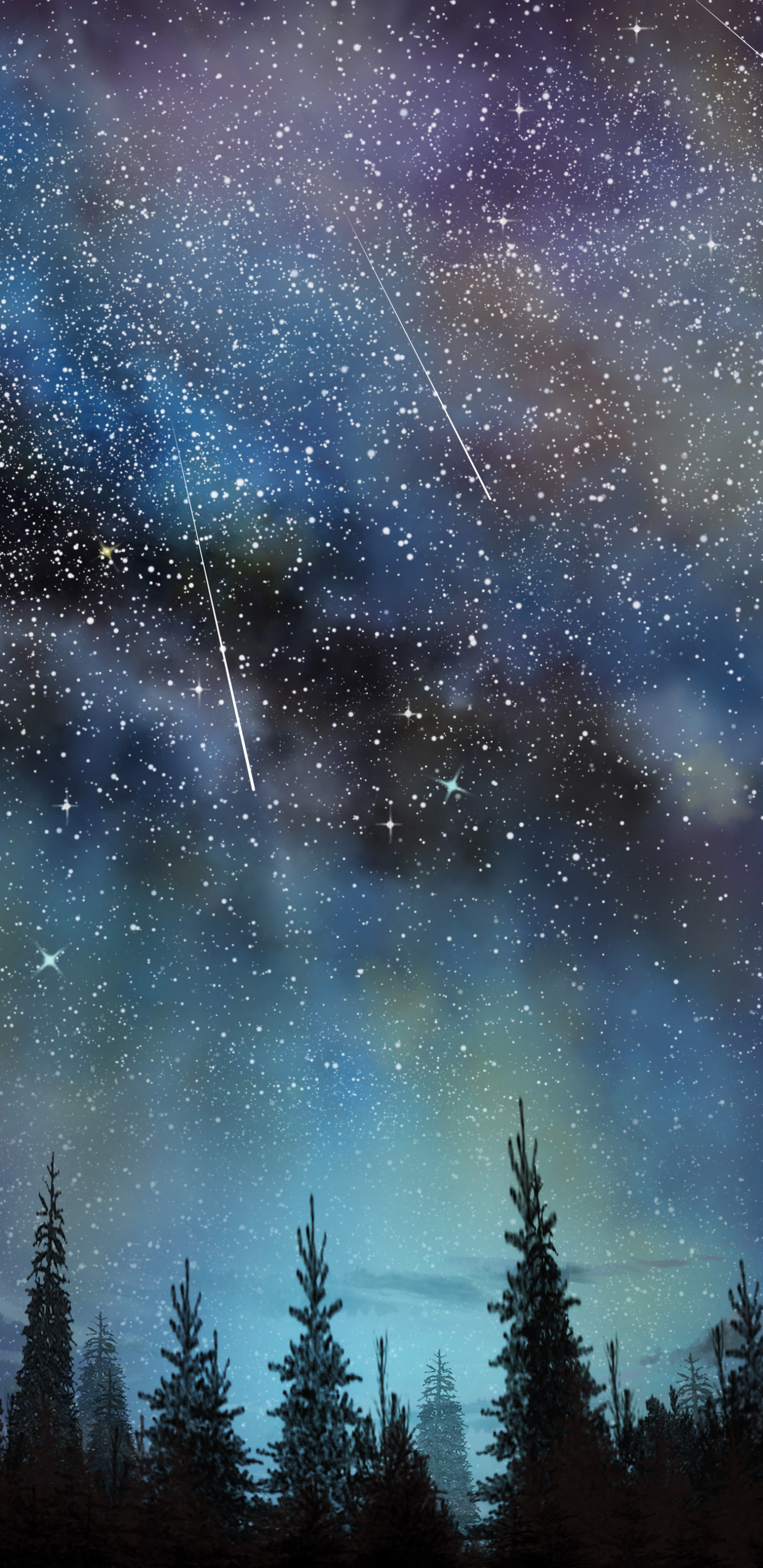 Скачать картинку Звезды, Ночь, Комета, Земля/природа в телефон бесплатно.