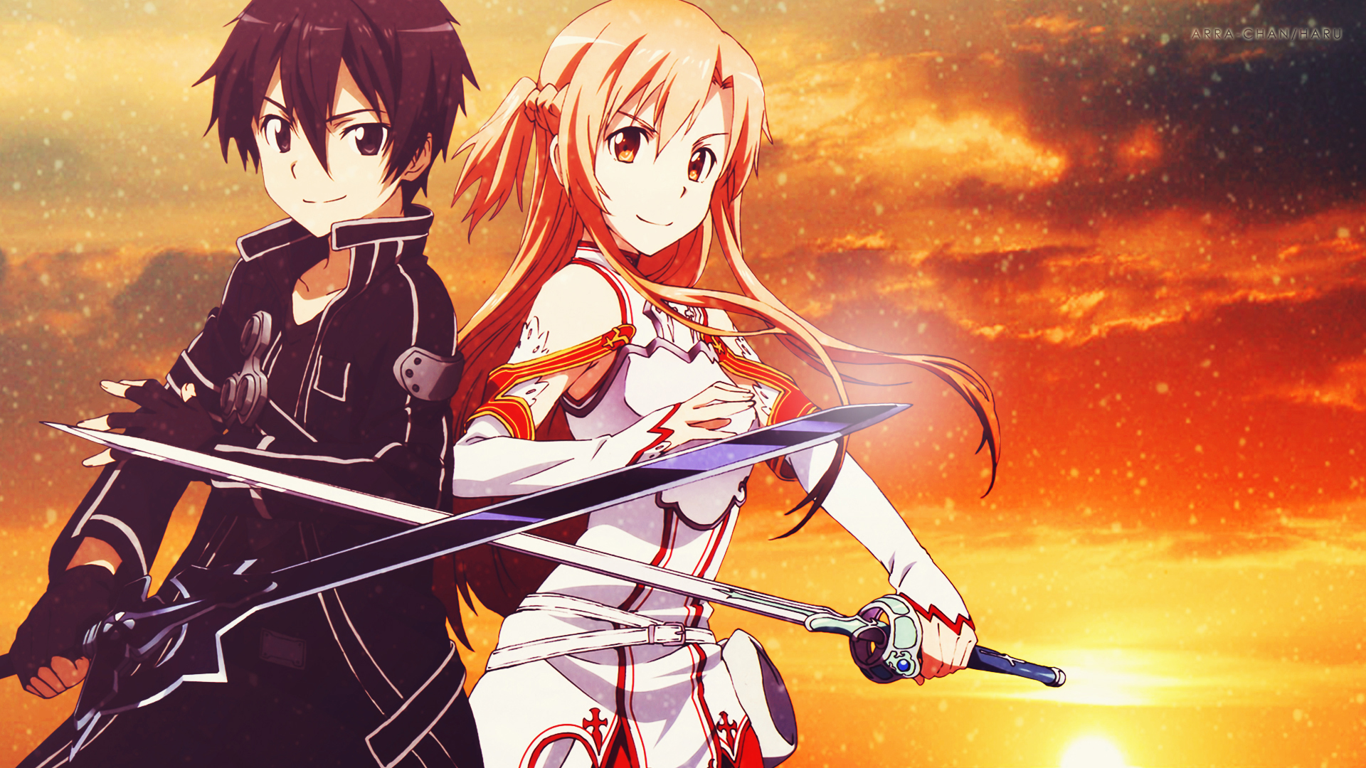 Laden Sie das Animes, Asuna Yuuki, Sword Art Online, Kirito (Schwertkunst Online), Kazuto Kirigaya-Bild kostenlos auf Ihren PC-Desktop herunter