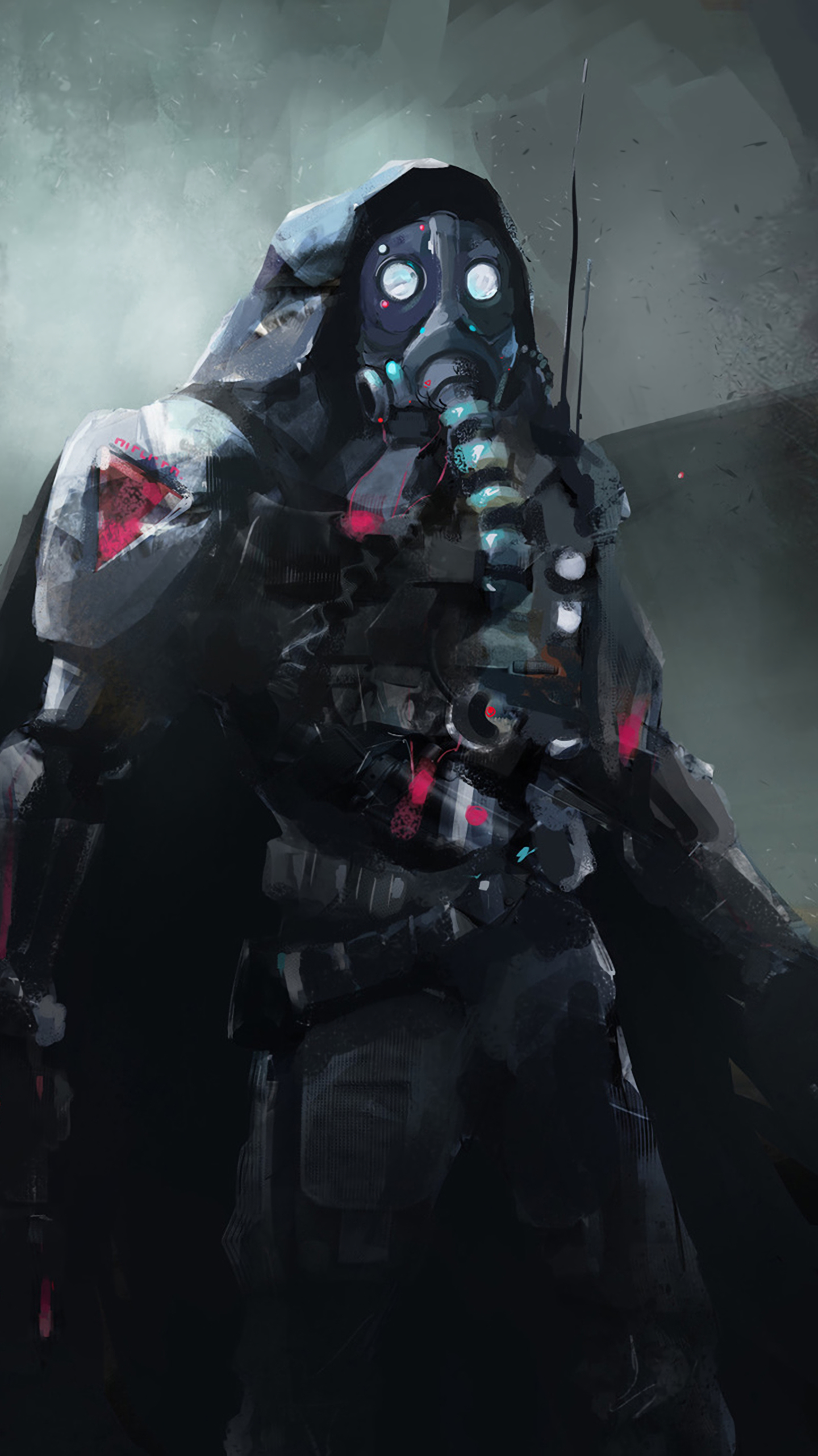 Download mobile wallpaper Gas Mask, Warrior, Sci Fi for free.