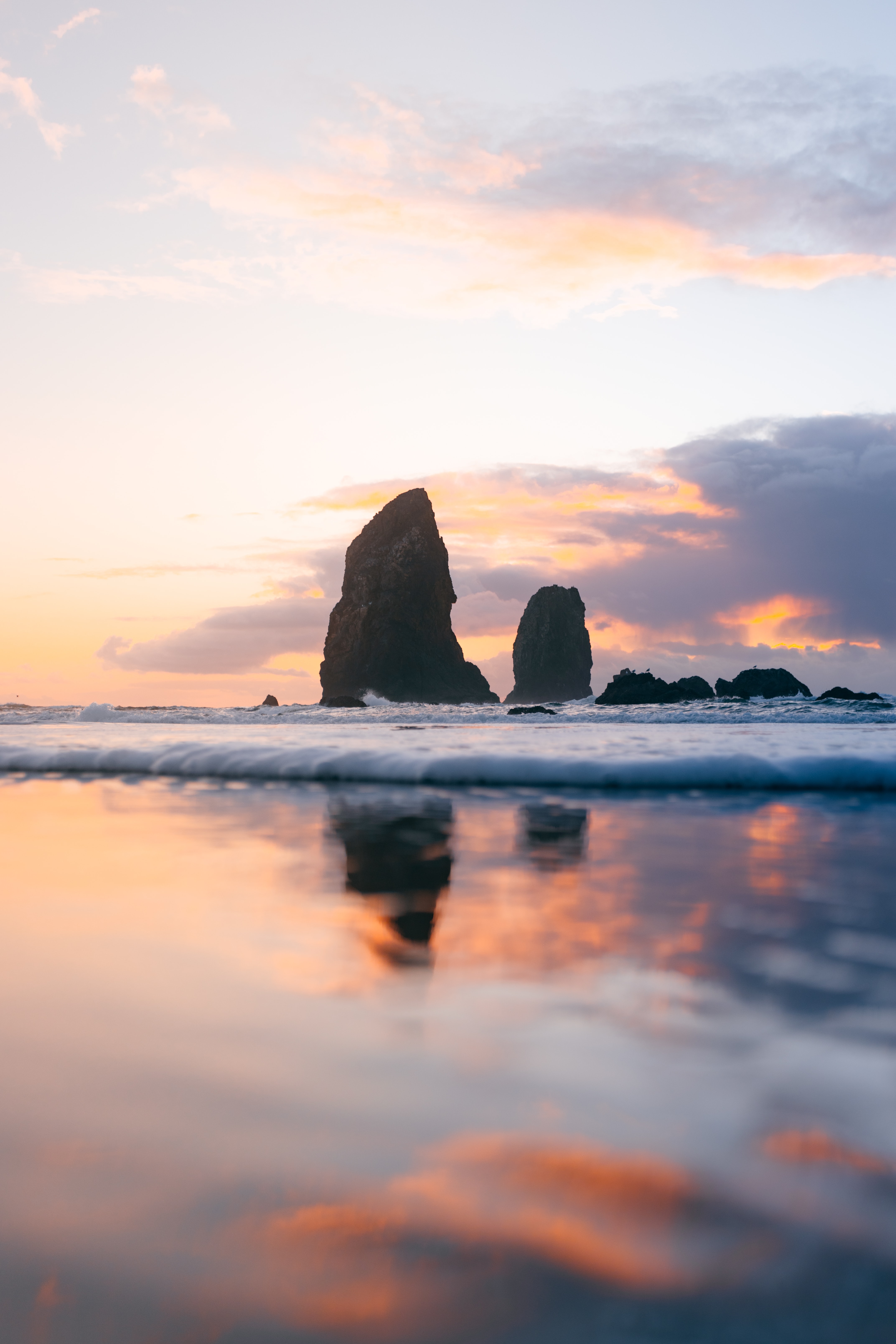rocks, nature, water, sunset, sea, wave cellphone