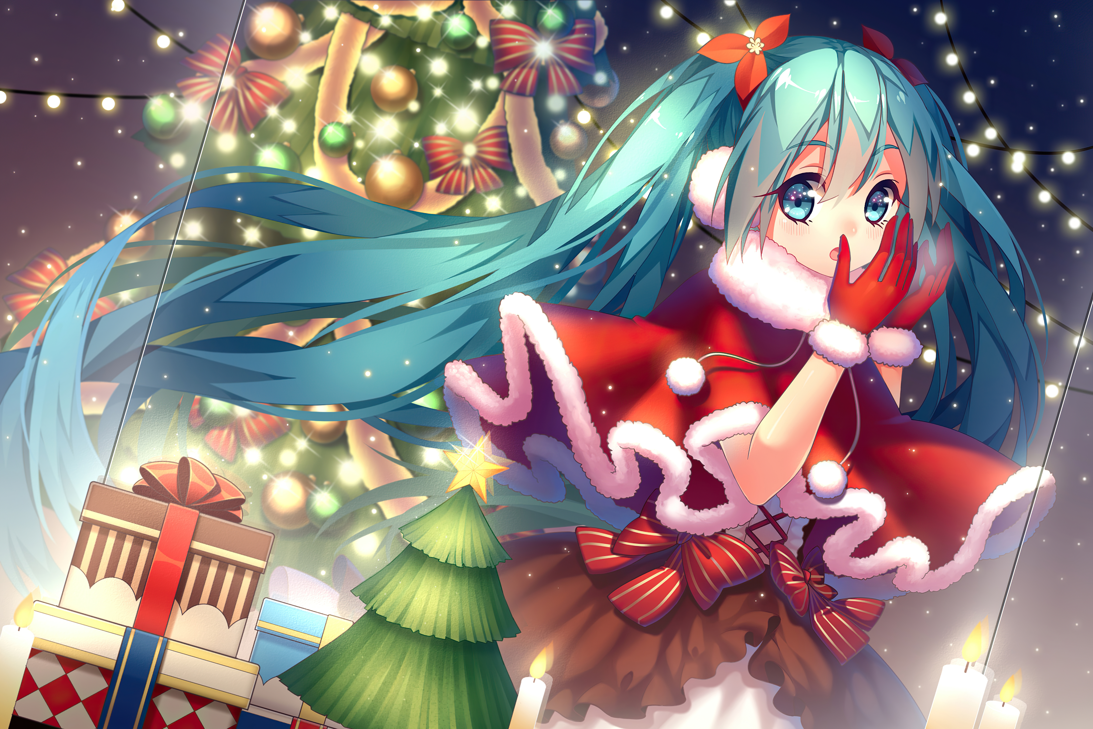 Download mobile wallpaper Anime, Christmas, Vocaloid, Hatsune Miku for free.