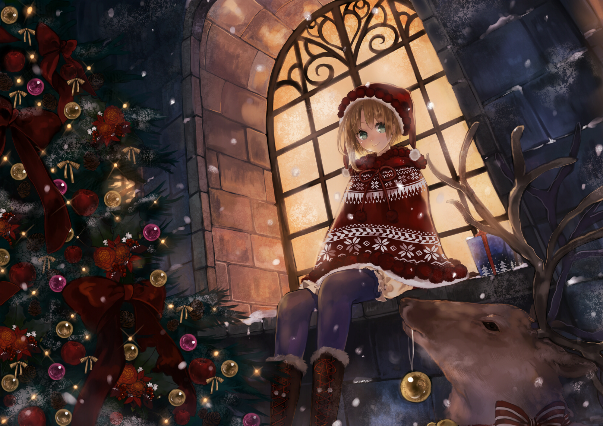 Download mobile wallpaper Christmas, Anime for free.