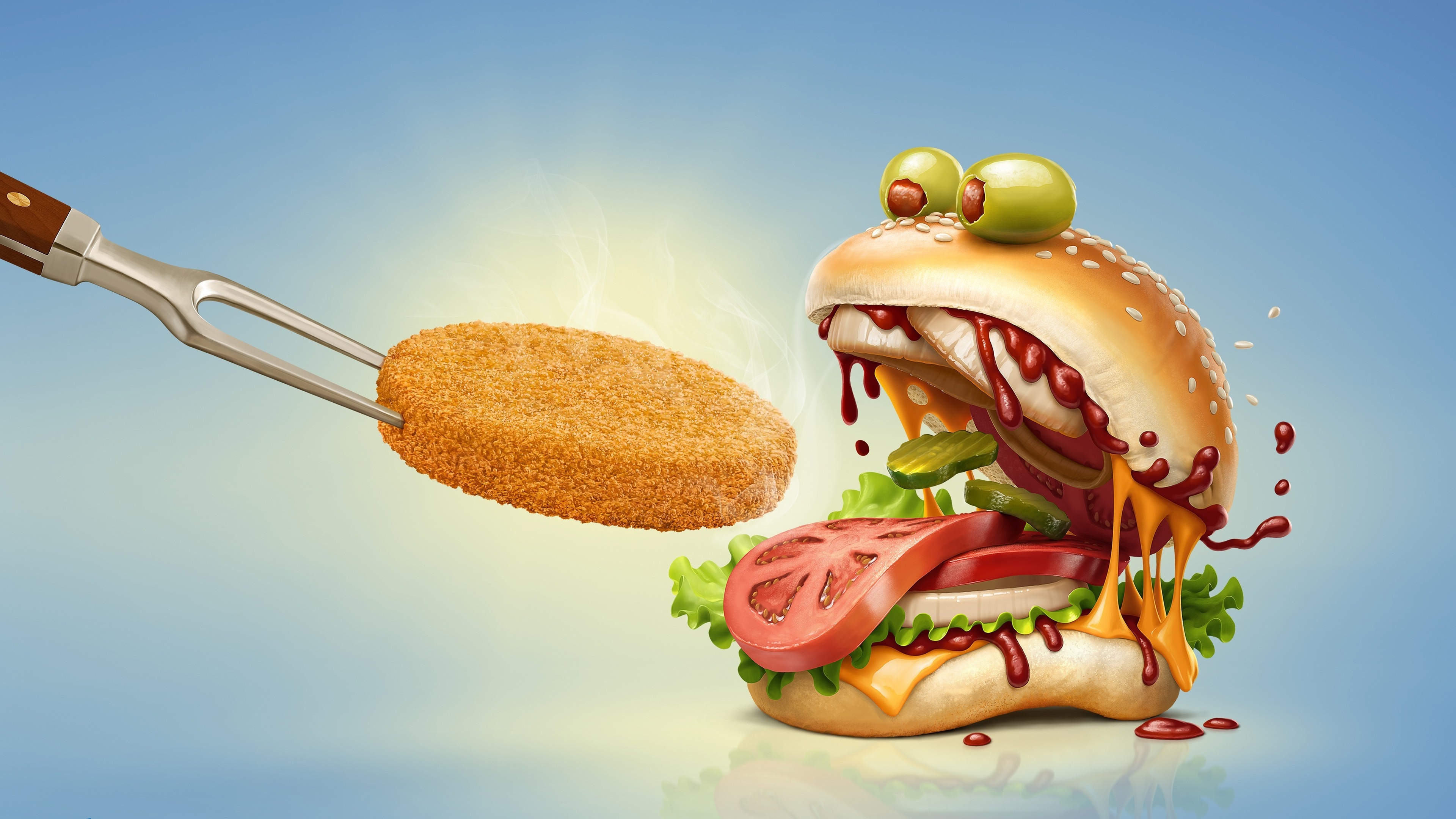Laden Sie das Humor, Hamburger, Speisen-Bild kostenlos auf Ihren PC-Desktop herunter