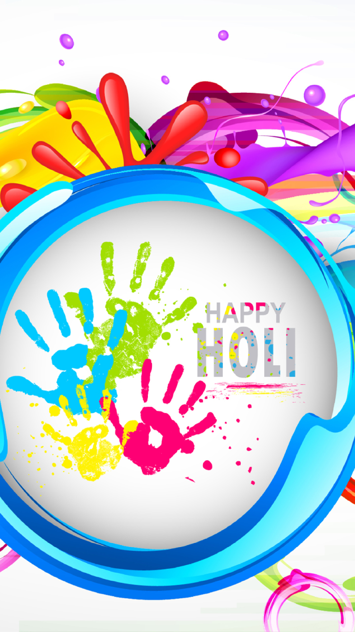 Download mobile wallpaper Holiday, Colors, Holi, Handprint for free.