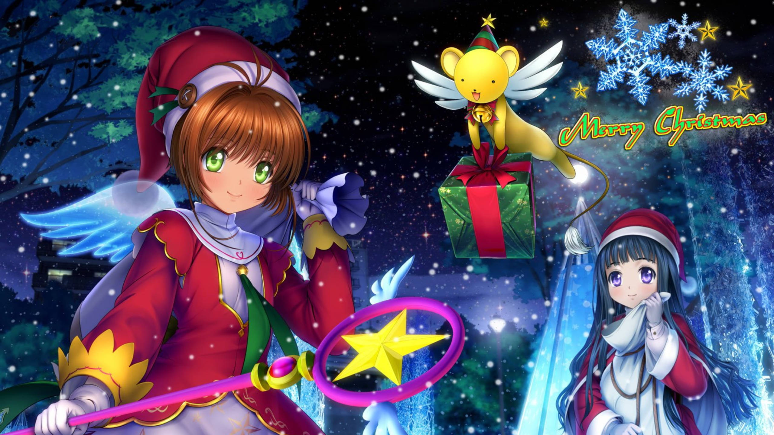 Handy-Wallpaper Weihnachten, Animes, Frohe Weihnachten, Kadokyaputa Sakura kostenlos herunterladen.