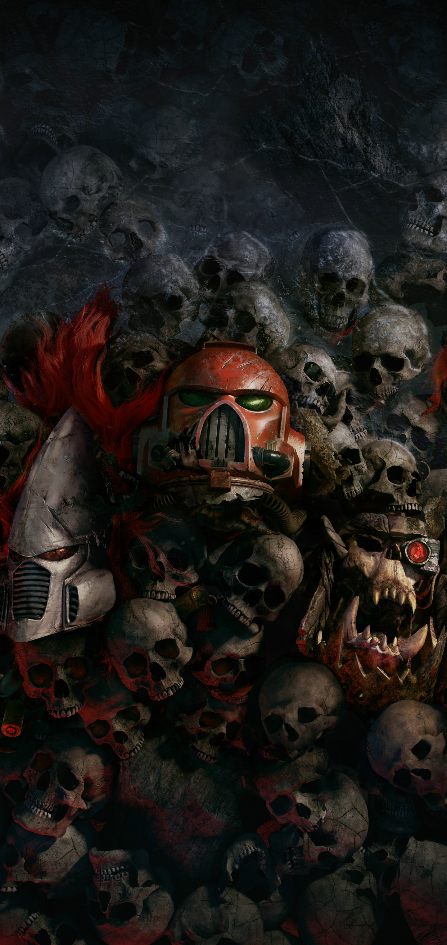 1163146 descargar fondo de pantalla videojuego, warhammer 40 000: dawn of war iii, cráneo, cráneos, oscuro, martillo de guerra: protectores de pantalla e imágenes gratis