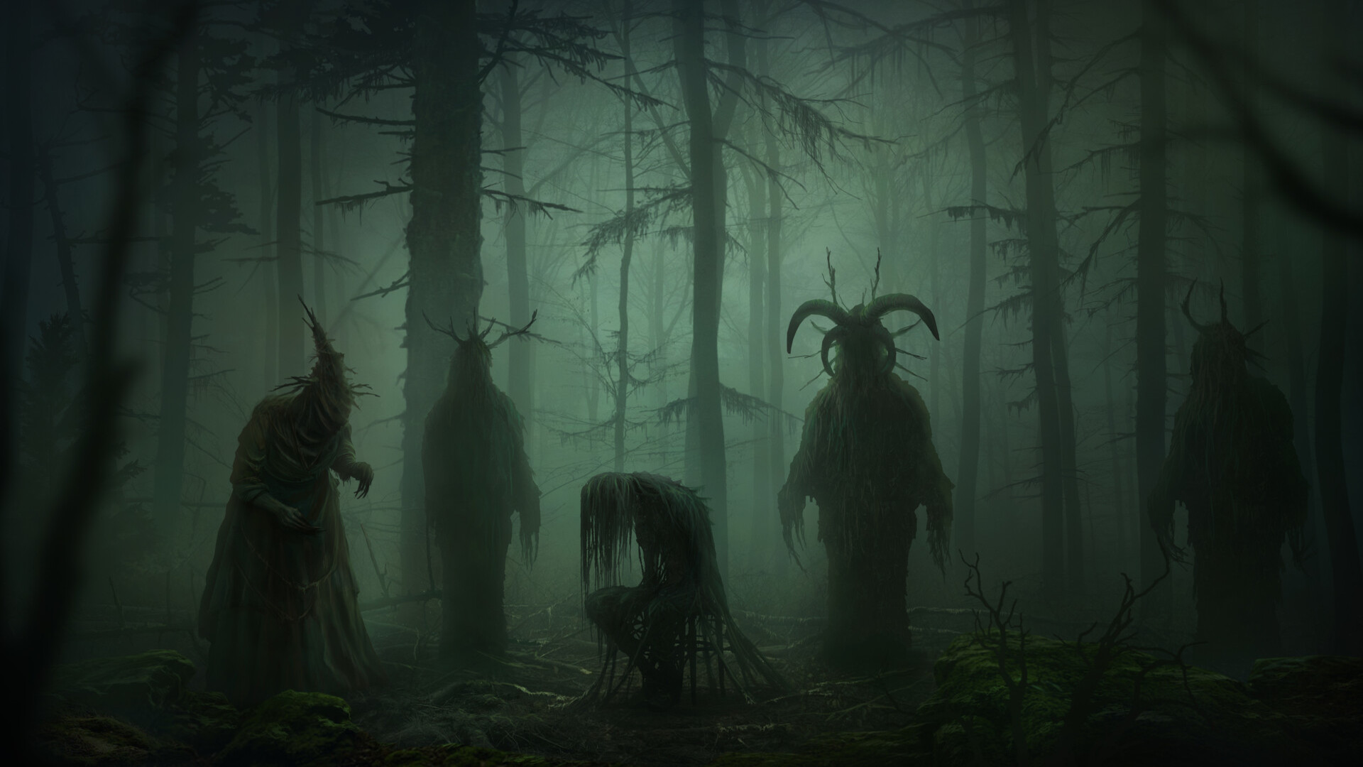 Free download wallpaper Dark, Forest, Creature on your PC desktop