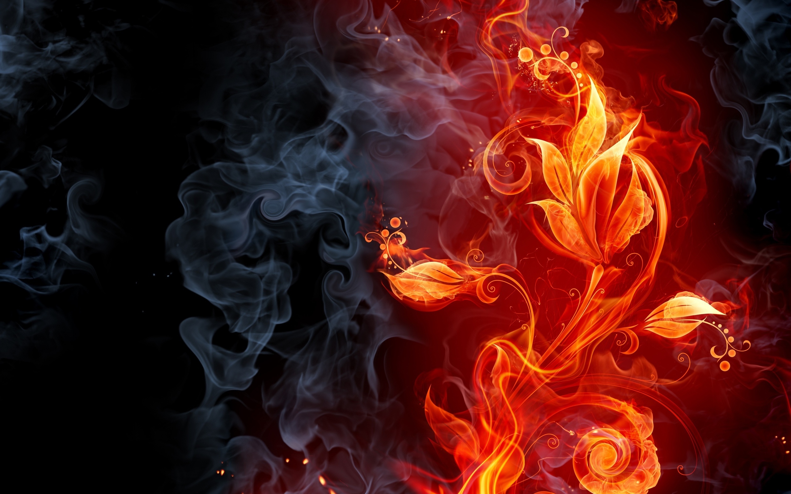 android fire, red, background