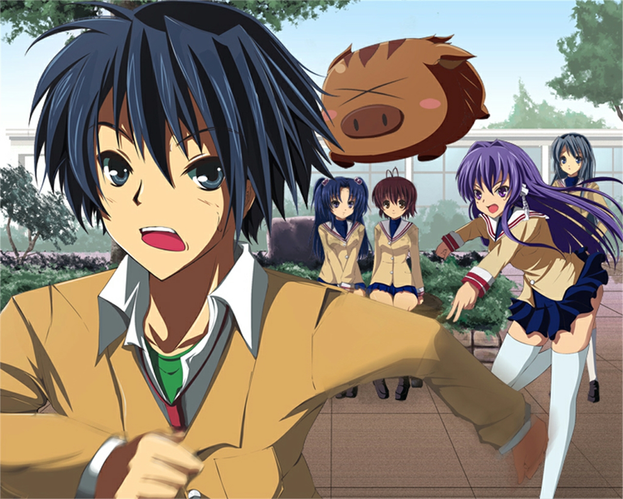 Descarga gratuita de fondo de pantalla para móvil de Animado, Kyo Fujibayashi, Clannad, Tomoyo Sakagami, Nagisa Furukawa, Tomoya Okazaki, Kotomi Ichinose, Botán (Clannad).