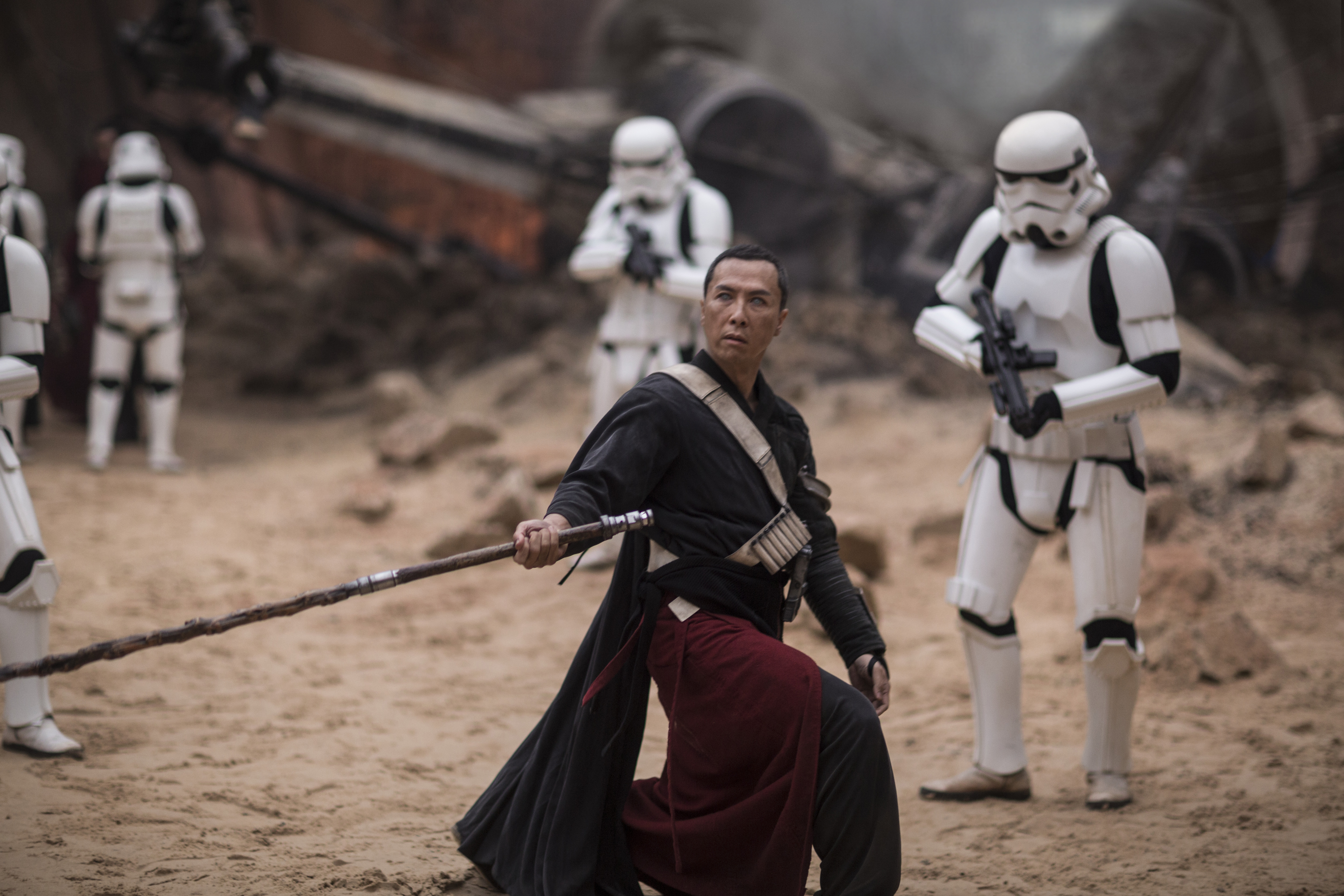 Download mobile wallpaper Star Wars, Movie, Stormtrooper, Rogue One: A Star Wars Story, Donnie Yen, Chirrut Îmwe for free.