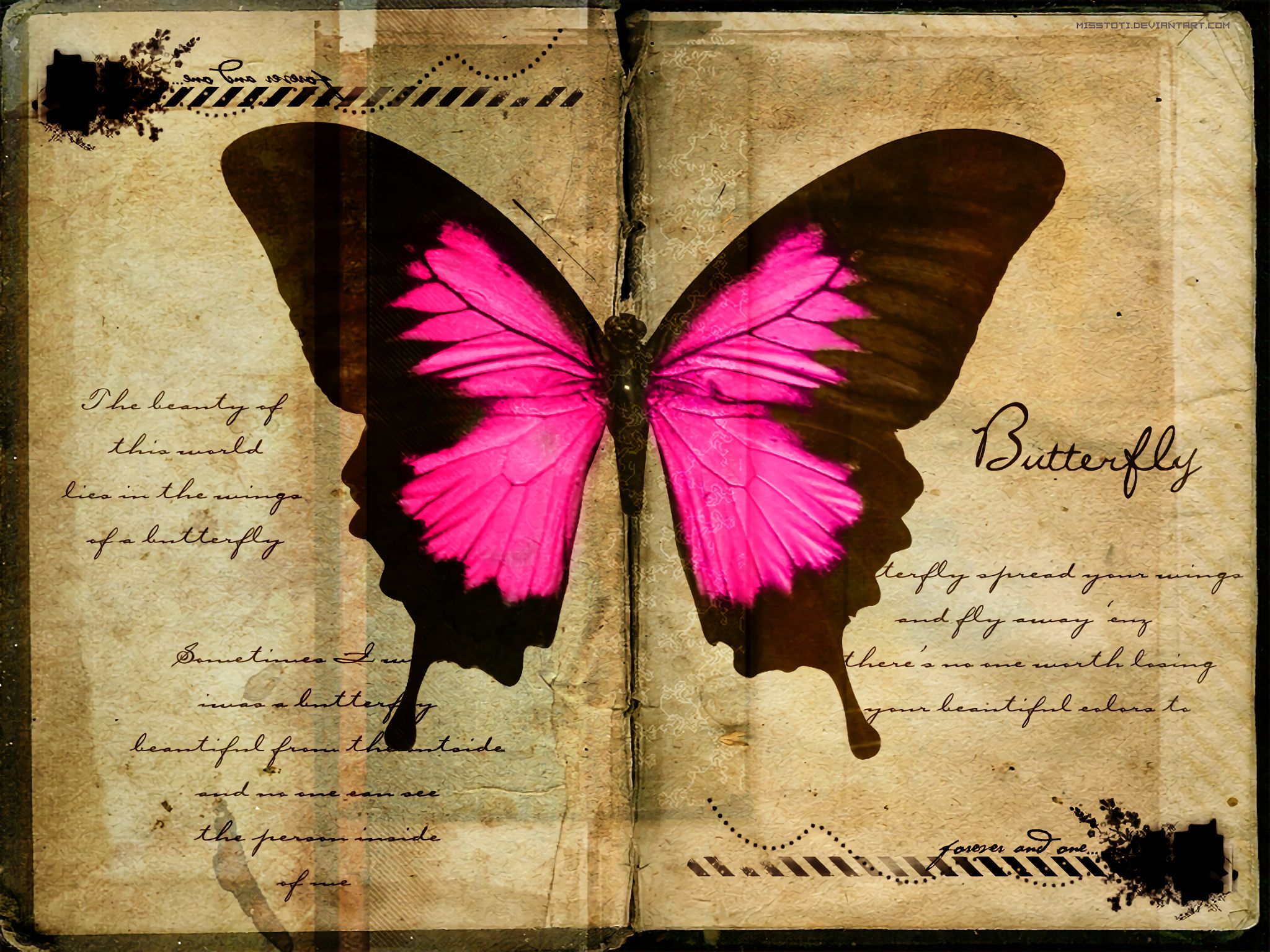 Free download wallpaper Pink, Butterfly, Artistic on your PC desktop