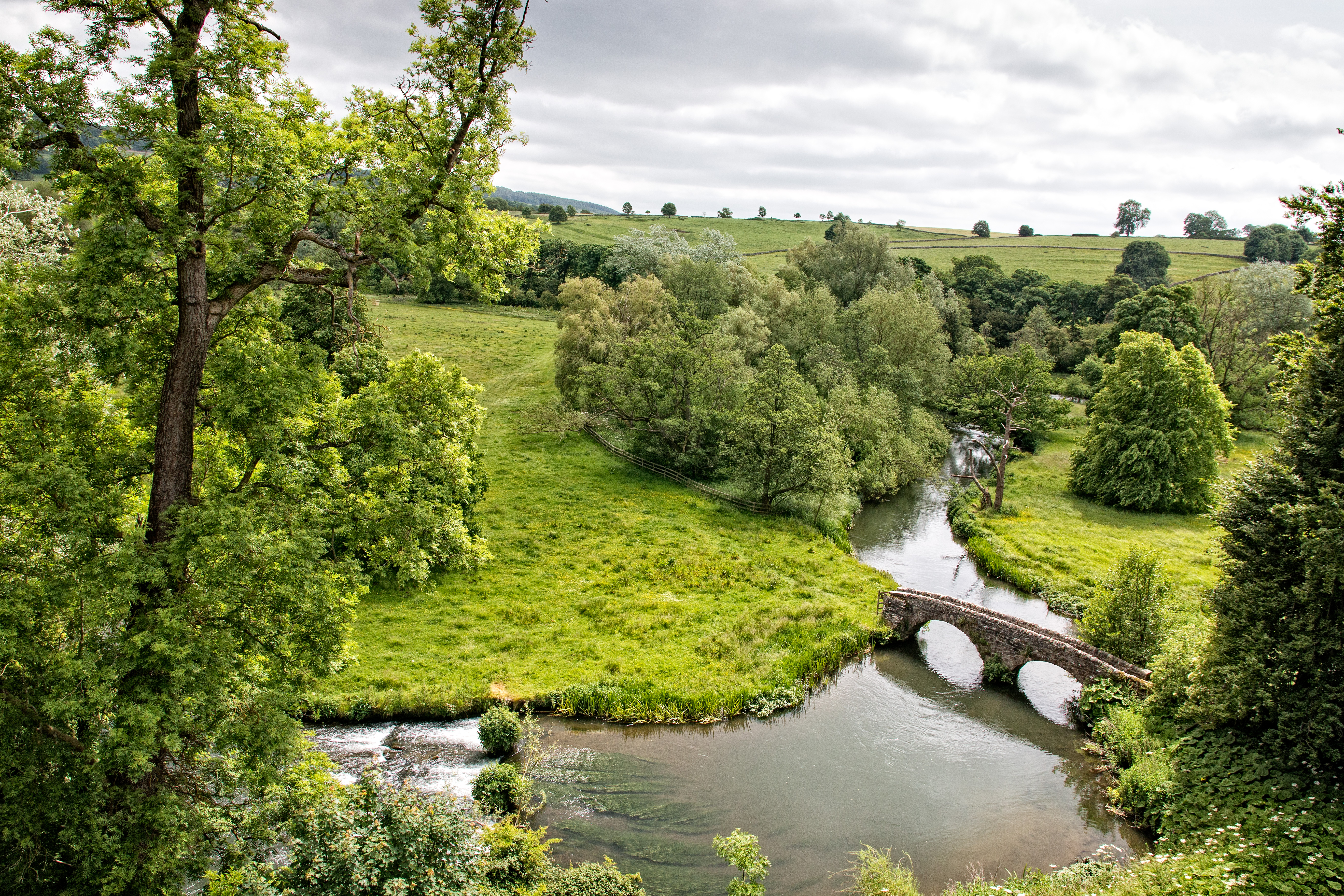 Free download wallpaper Nature, Trees, Bridge, View From Above, Rivers, Landscape on your PC desktop