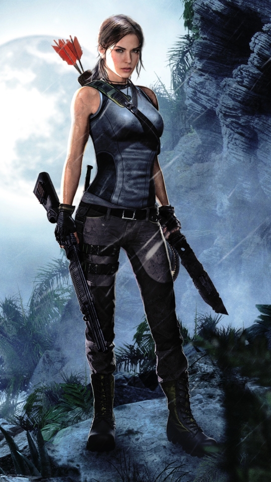 Descarga gratuita de fondo de pantalla para móvil de Luna, Tomb Raider, Videojuego, Mujer Guerrera, Lara Croft, Asaltante De Tumbas (2013).