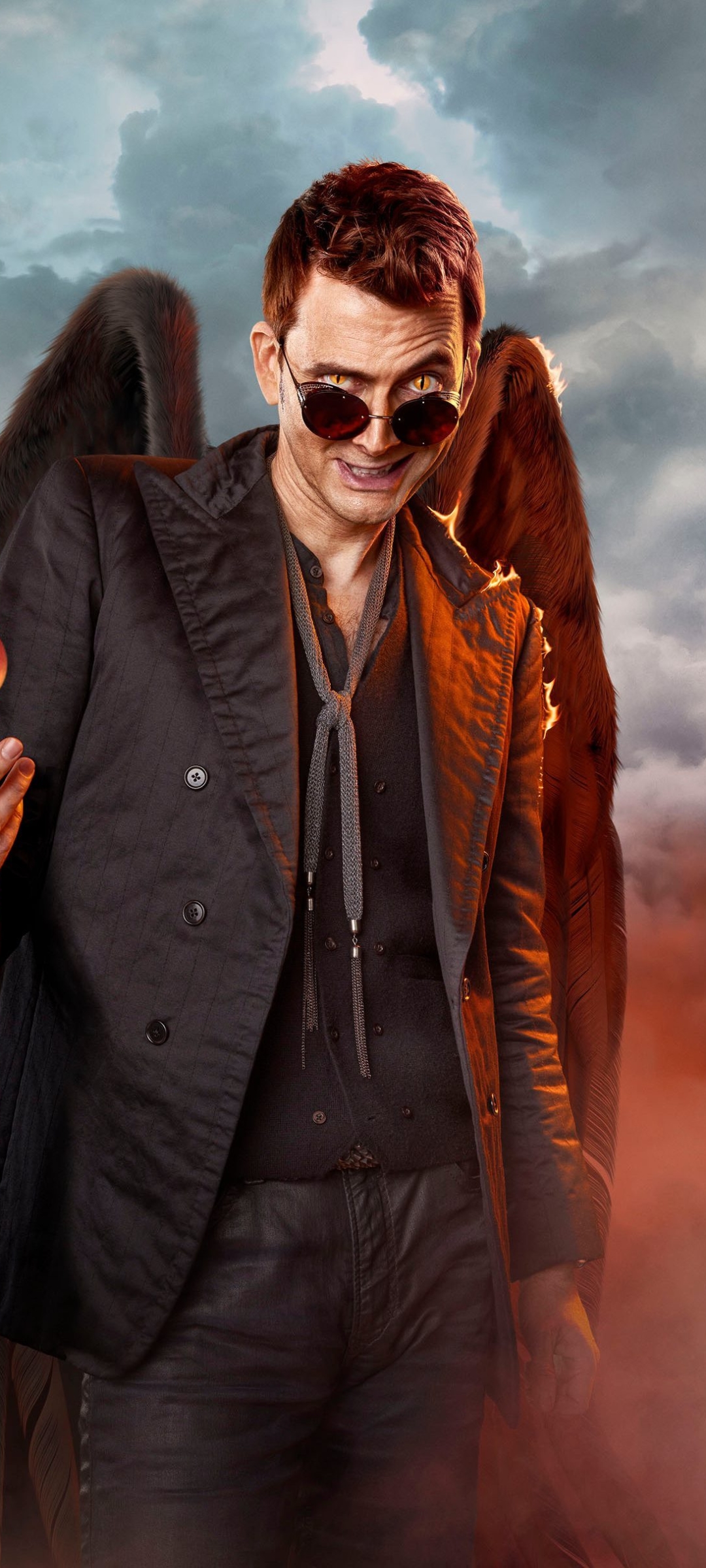 Download mobile wallpaper David Tennant, Angel, Tv Show, Crowley (Good Omens), Good Omens for free.