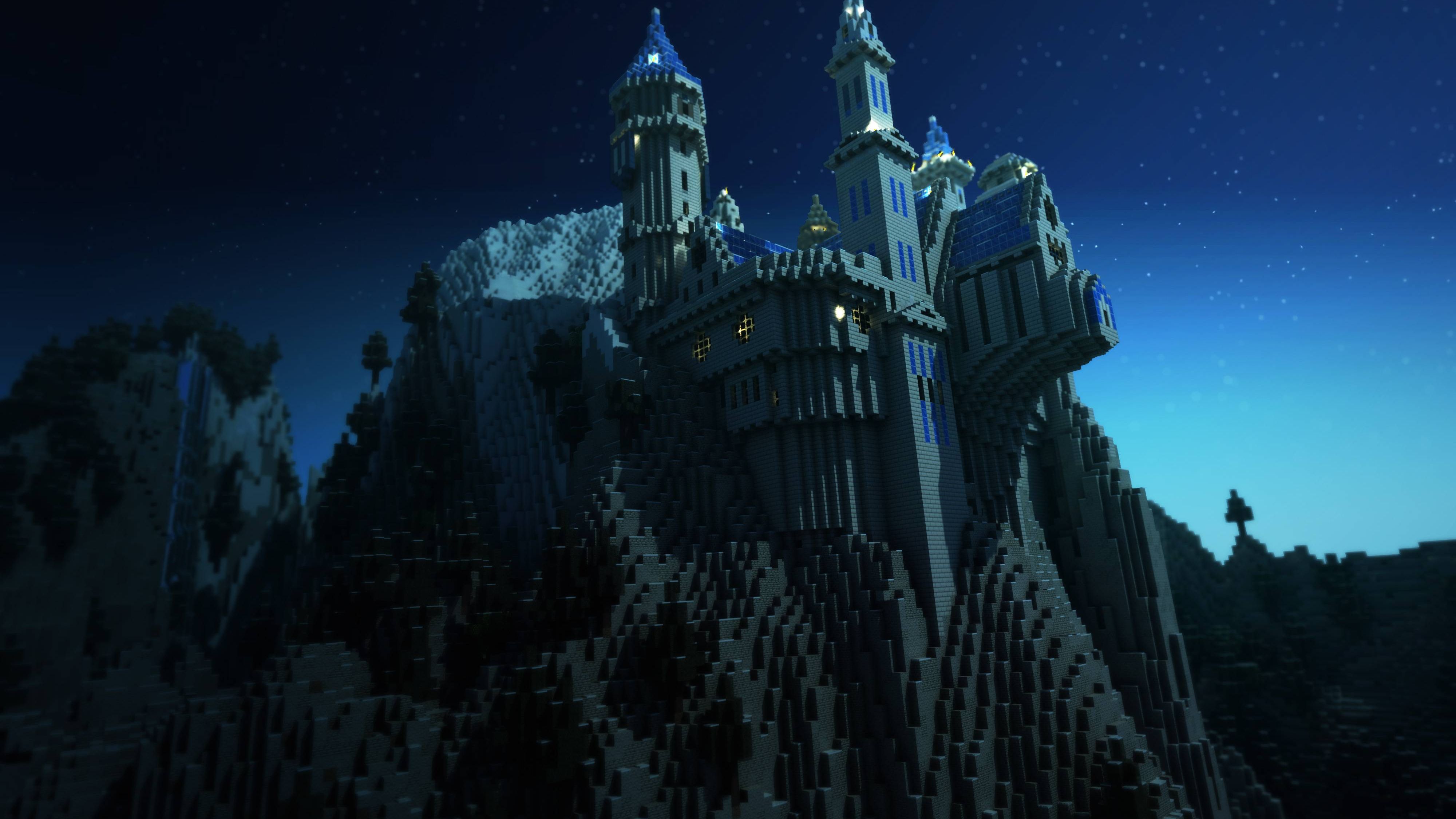 Download mobile wallpaper Fantasy, Minecraft, Video Game, Castle for free.