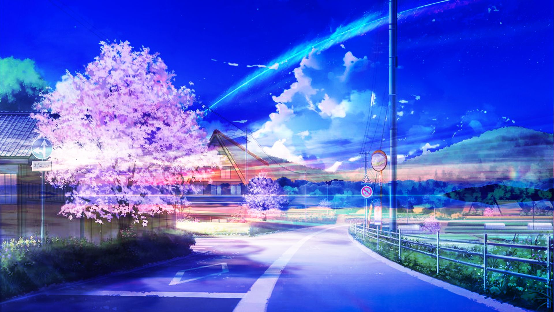Baixe gratuitamente a imagem Anime, Fantasia, Original, Estrela Cadente, Sakura Flor na área de trabalho do seu PC