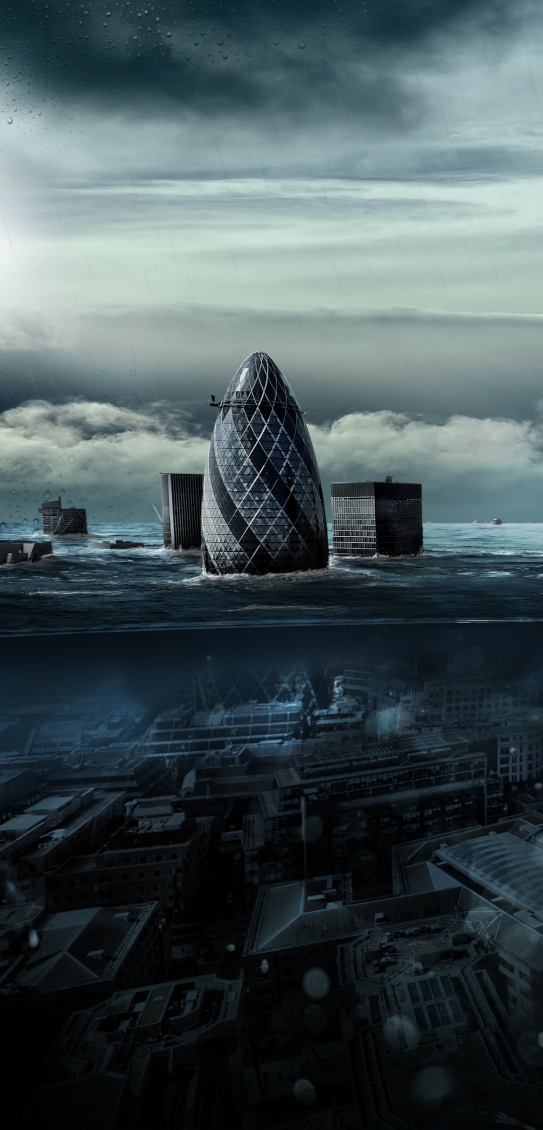 Download mobile wallpaper Water, Building, Sci Fi, Underwater, Post Apocalyptic for free.