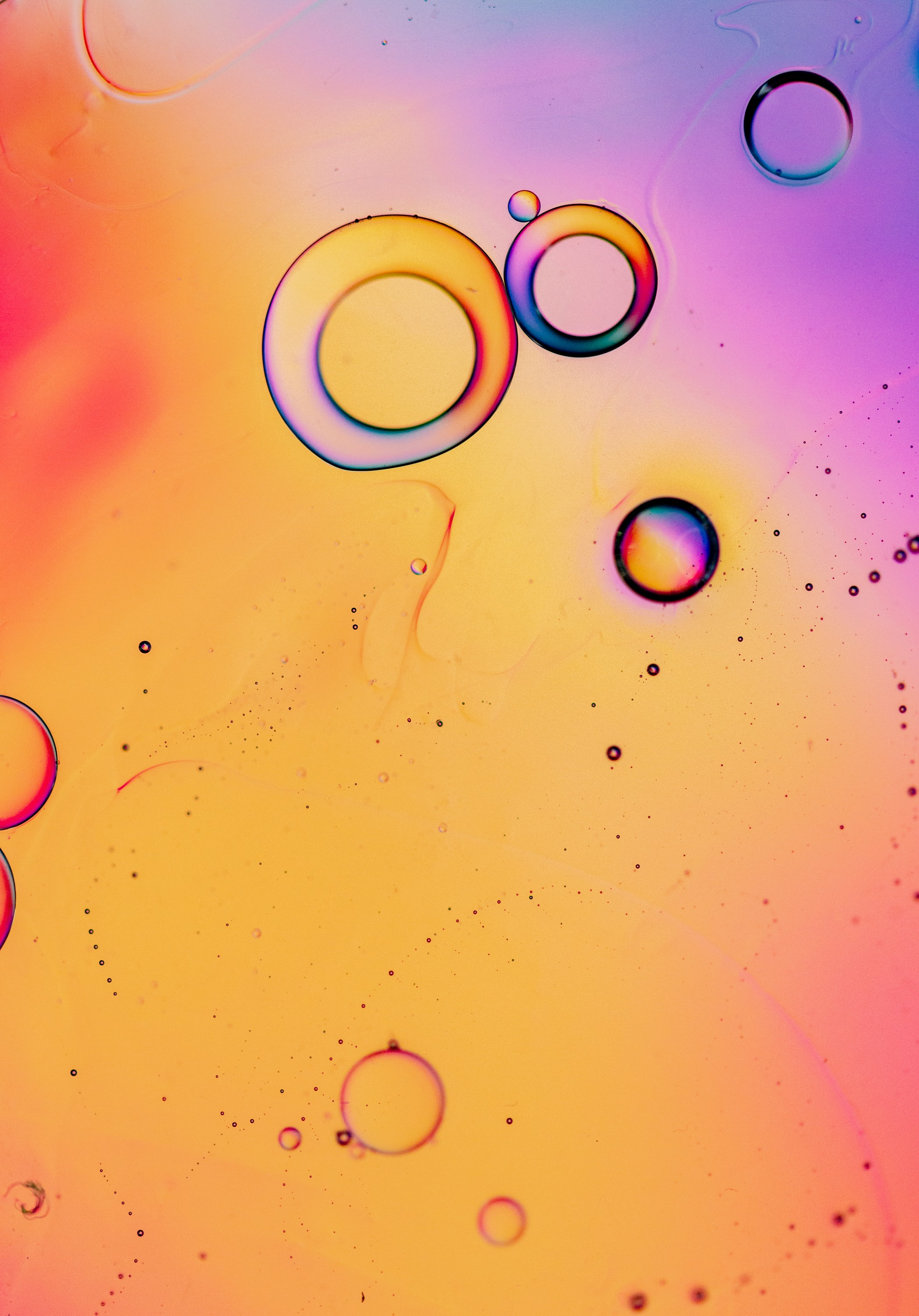 Download mobile wallpaper Motley, Water, Multicolored, Bright, Abstract, Bubbles, Gradient for free.